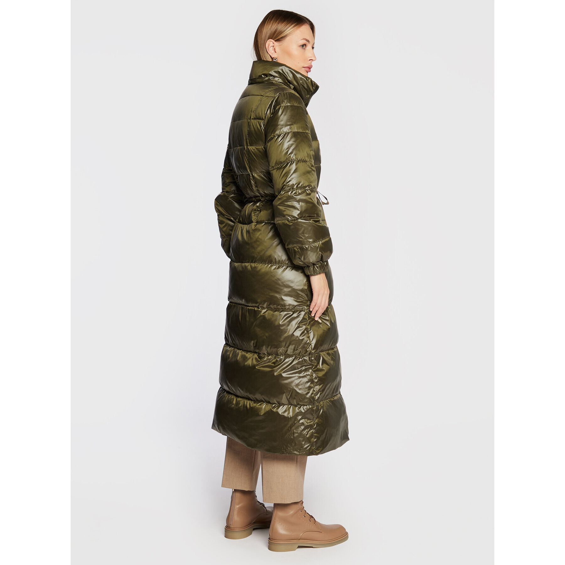 TWINSET Пухено яке 222TT2210 Зелен Regular Fit - Pepit.bg