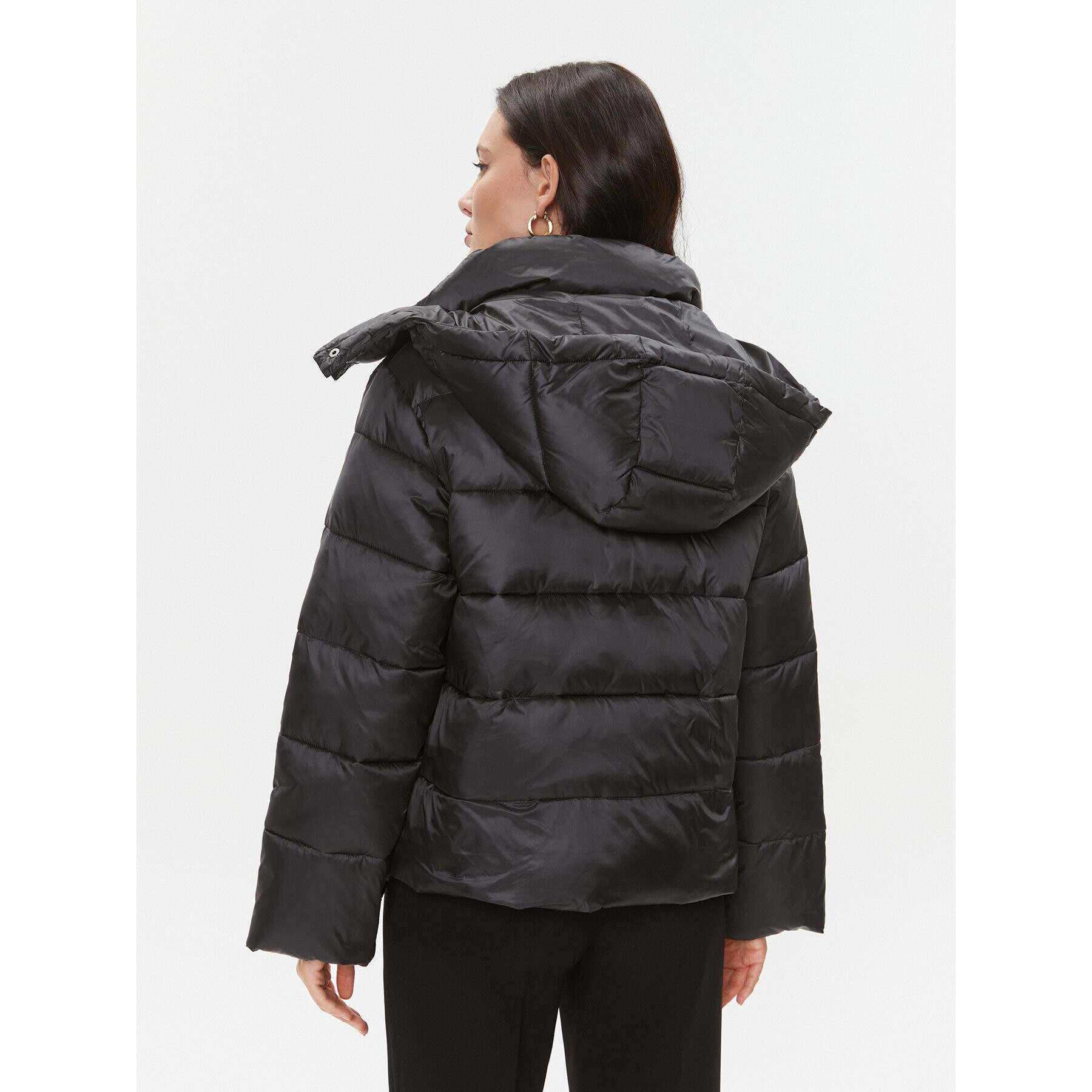 TWINSET Пухено яке 232TP2221 Черен Regular Fit - Pepit.bg