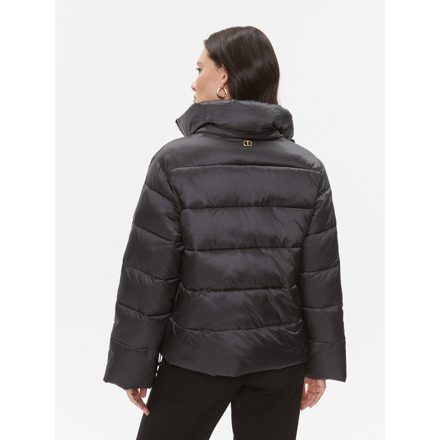 TWINSET Пухено яке 232TP2221 Черен Regular Fit - Pepit.bg