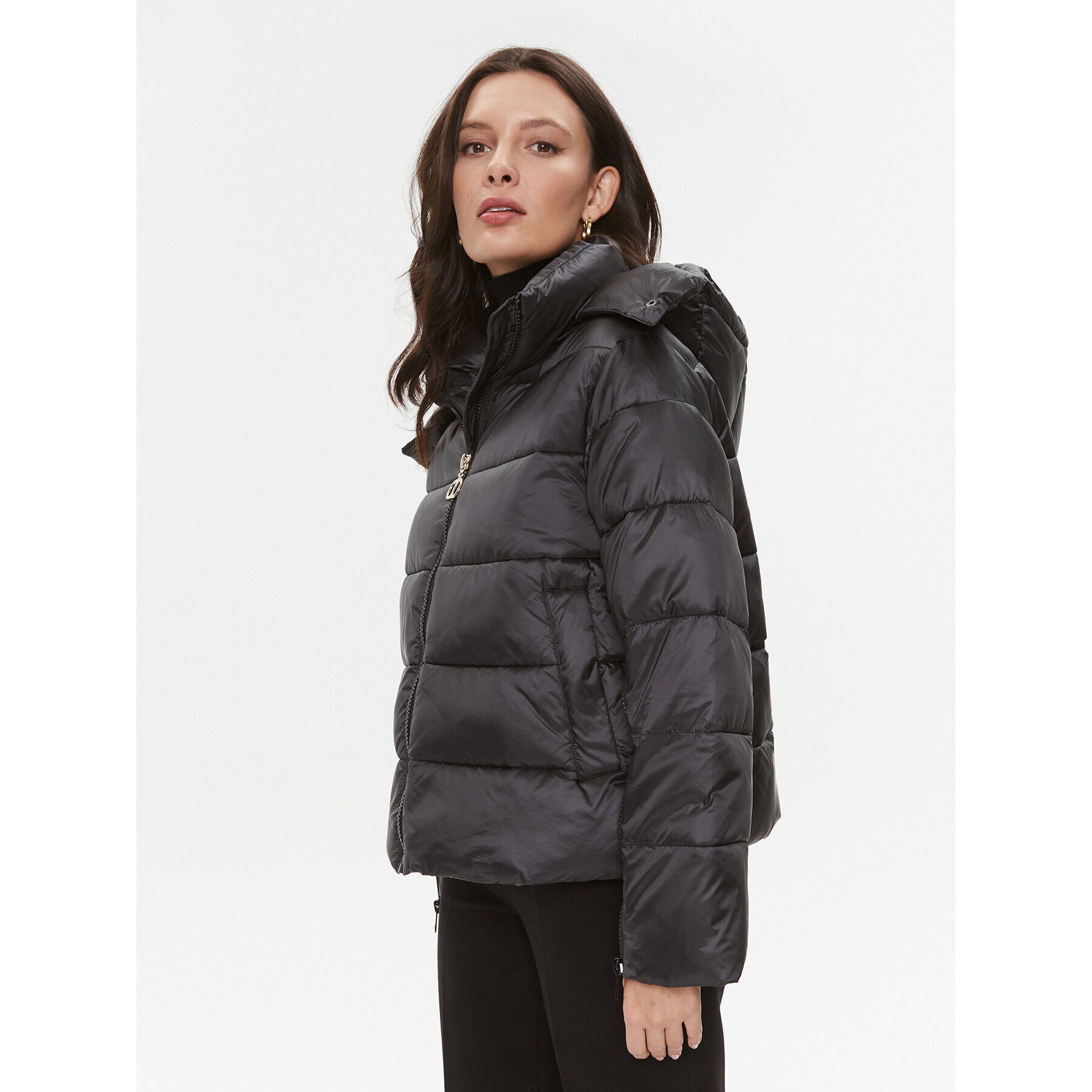 TWINSET Пухено яке 232TP2221 Черен Regular Fit - Pepit.bg