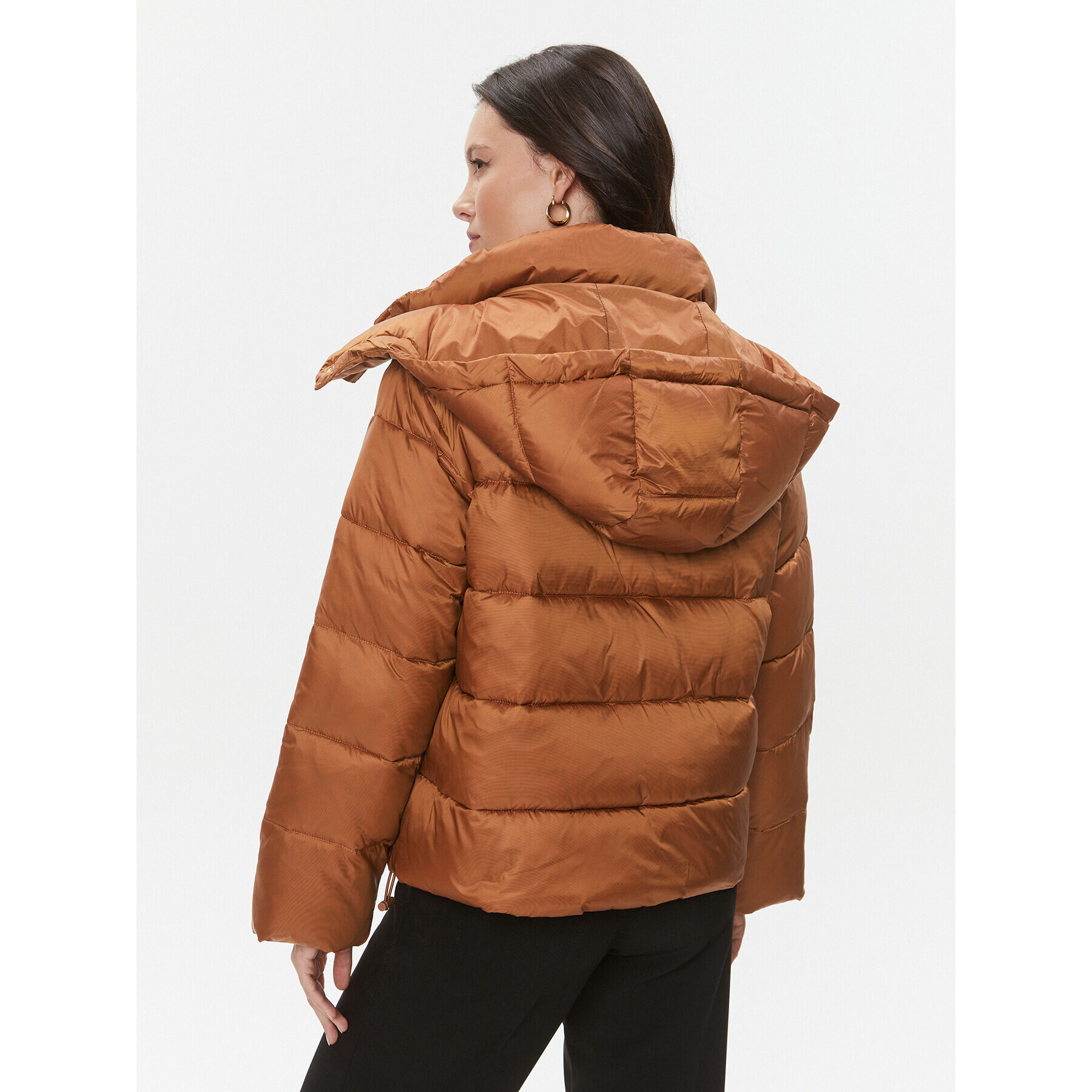 TWINSET Пухено яке 232TP2221 Кафяв Regular Fit - Pepit.bg