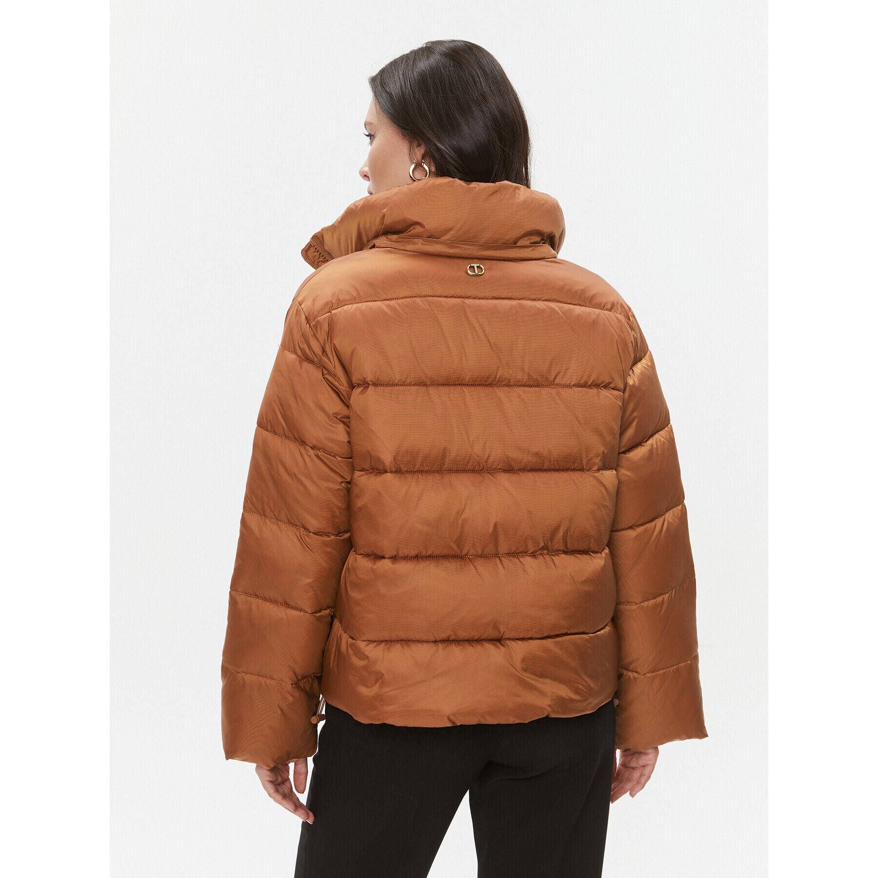 TWINSET Пухено яке 232TP2221 Кафяв Regular Fit - Pepit.bg