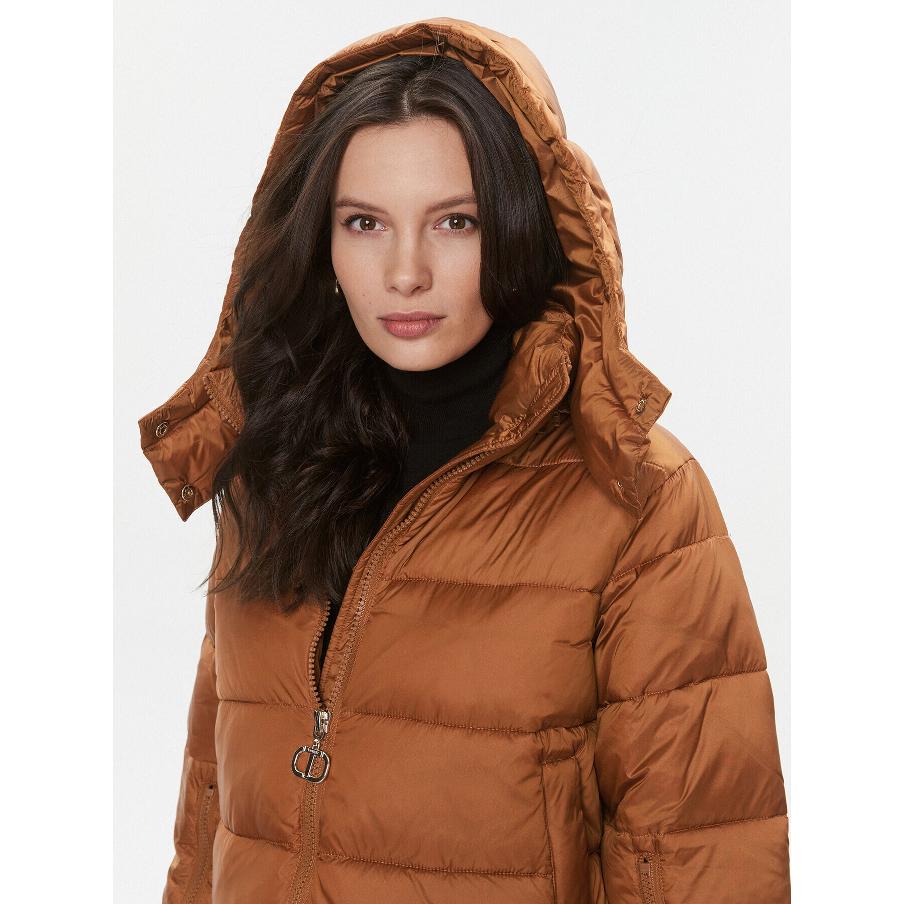 TWINSET Пухено яке 232TP2221 Кафяв Regular Fit - Pepit.bg