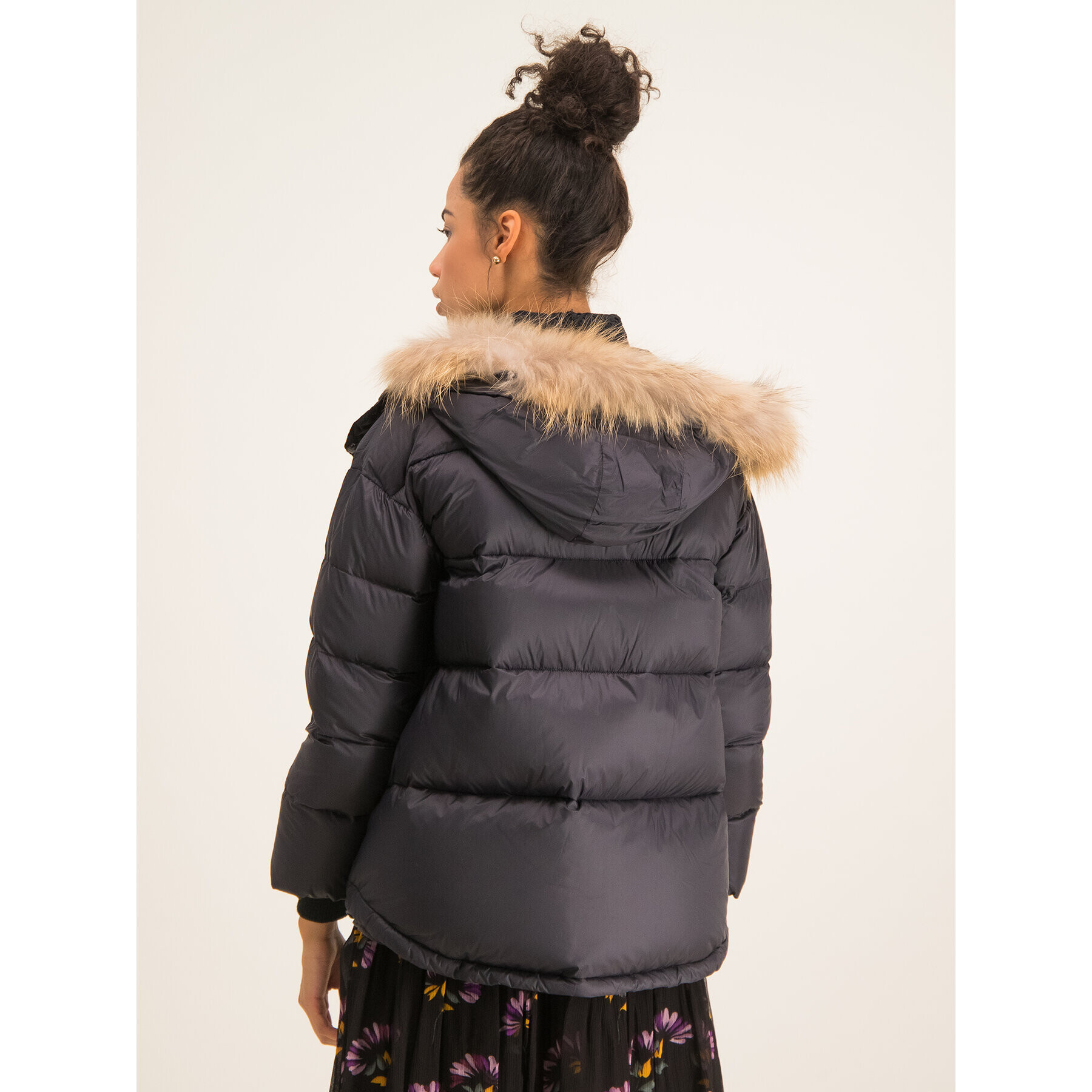 TWINSET Пухено яке Piumino 192TT2171 Черен Regular Fit - Pepit.bg