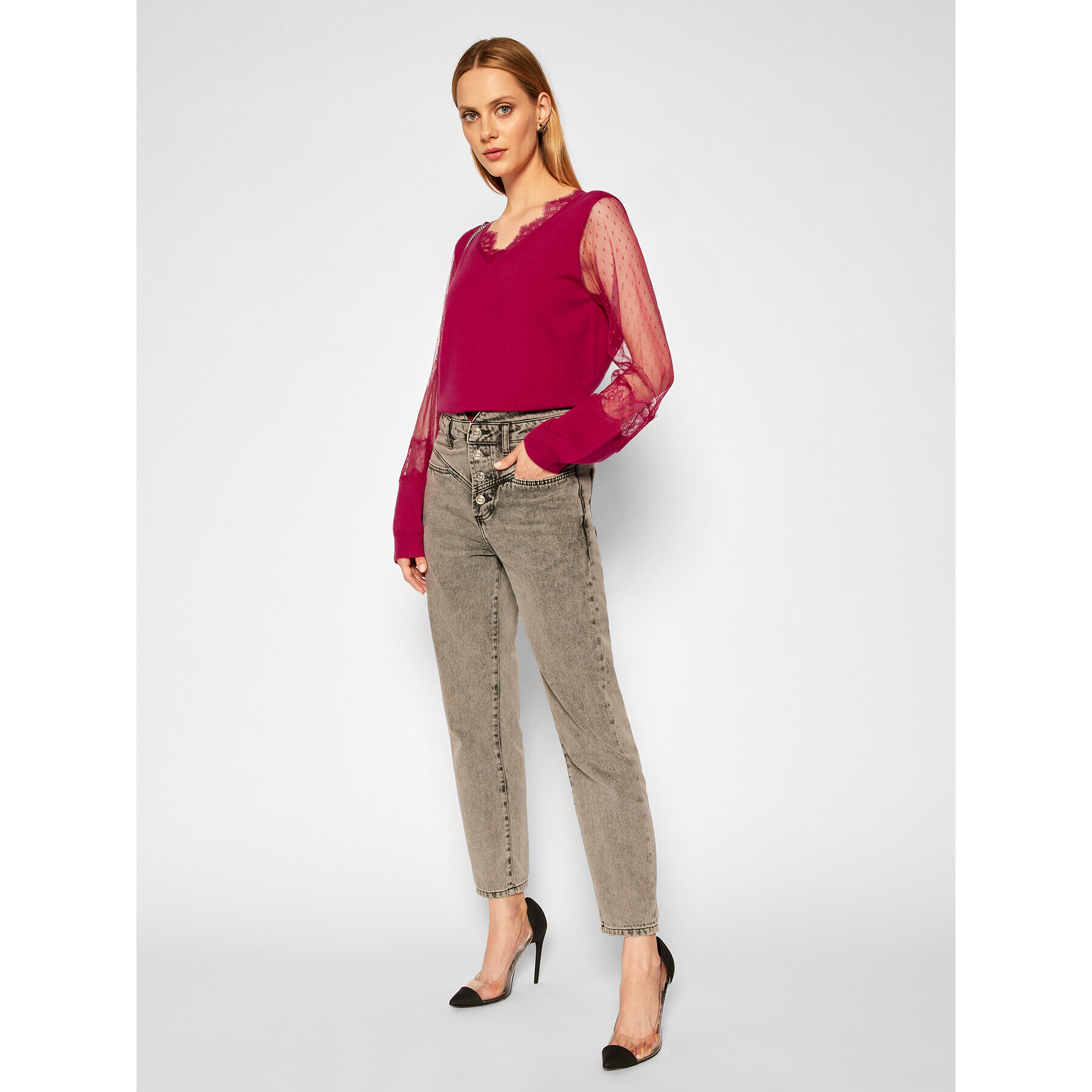 TWINSET Пуловер 202TP3381 Розов Regular Fit - Pepit.bg
