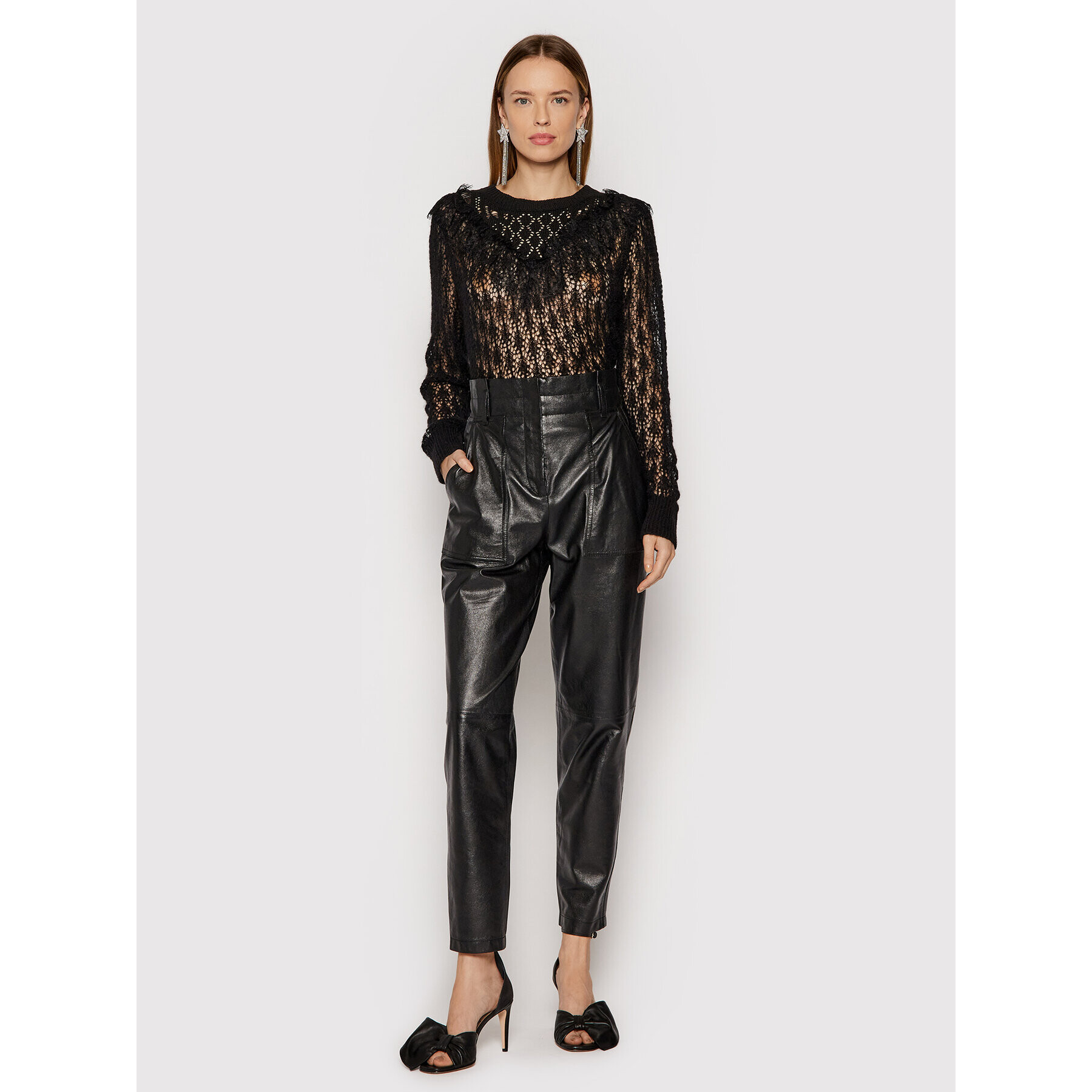 TWINSET Пуловер 212TP3132 Черен Loose Fit - Pepit.bg