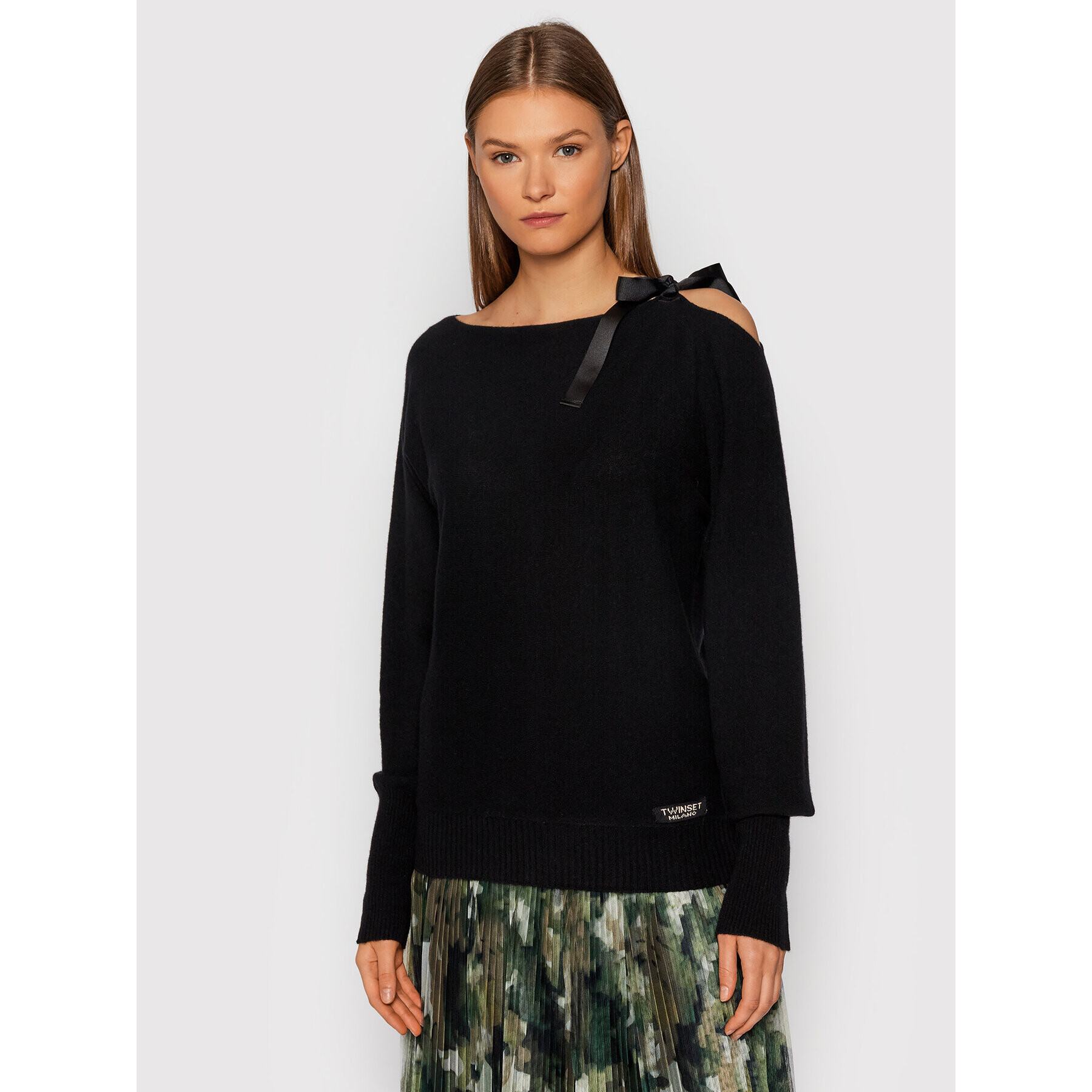 TWINSET Пуловер 212TP3143 Черен Regular Fit - Pepit.bg