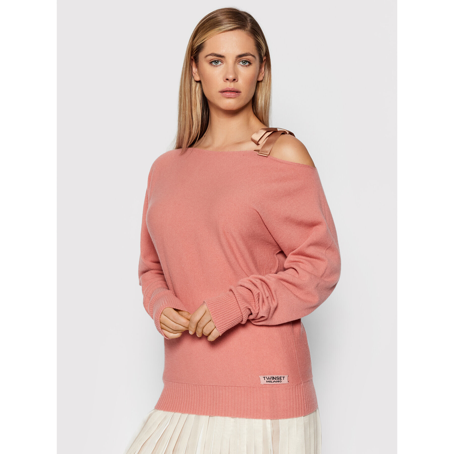 TWINSET Пуловер 212TP3143 Розов Regular Fit - Pepit.bg