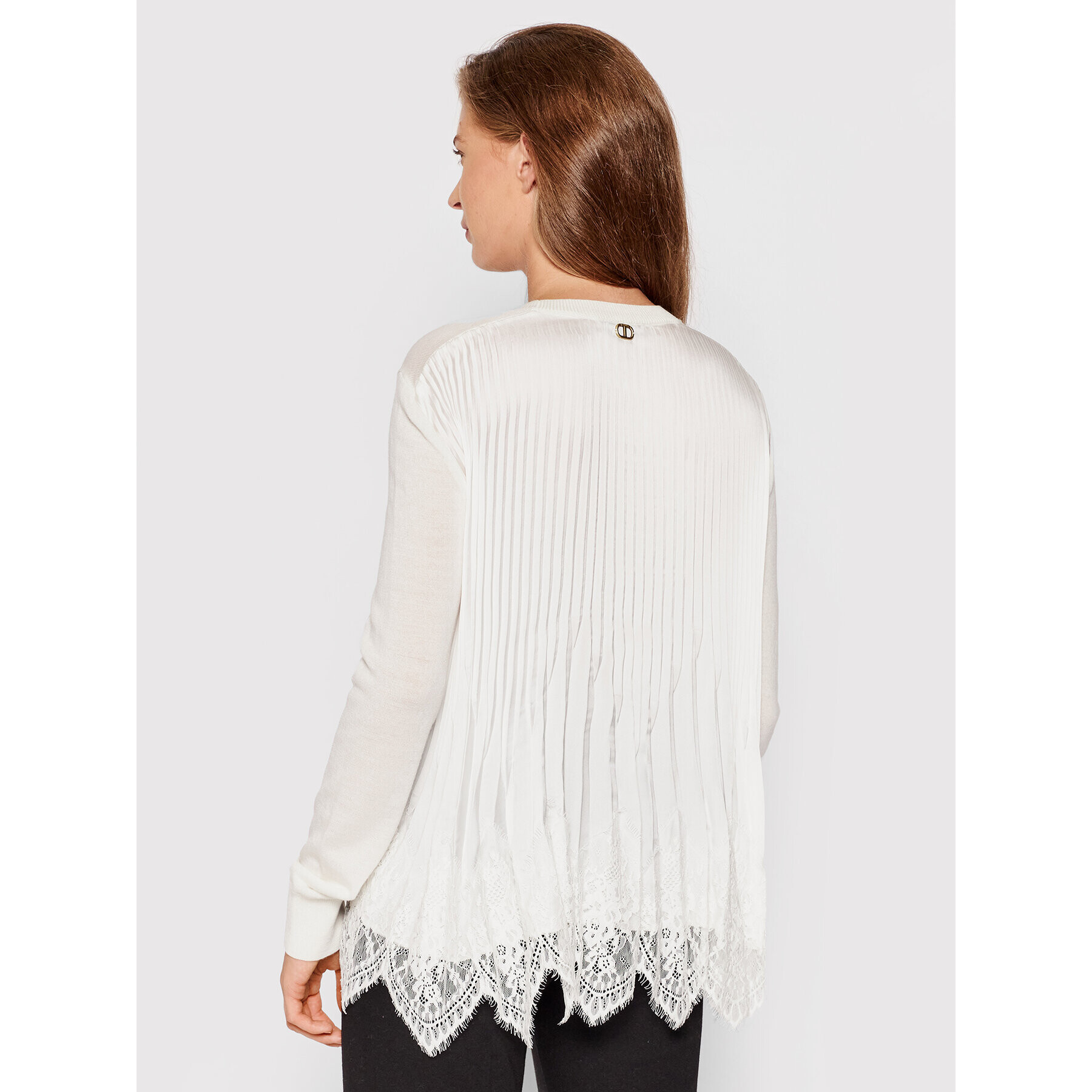 TWINSET Пуловер 212TP3280 Бял Regular Fit - Pepit.bg