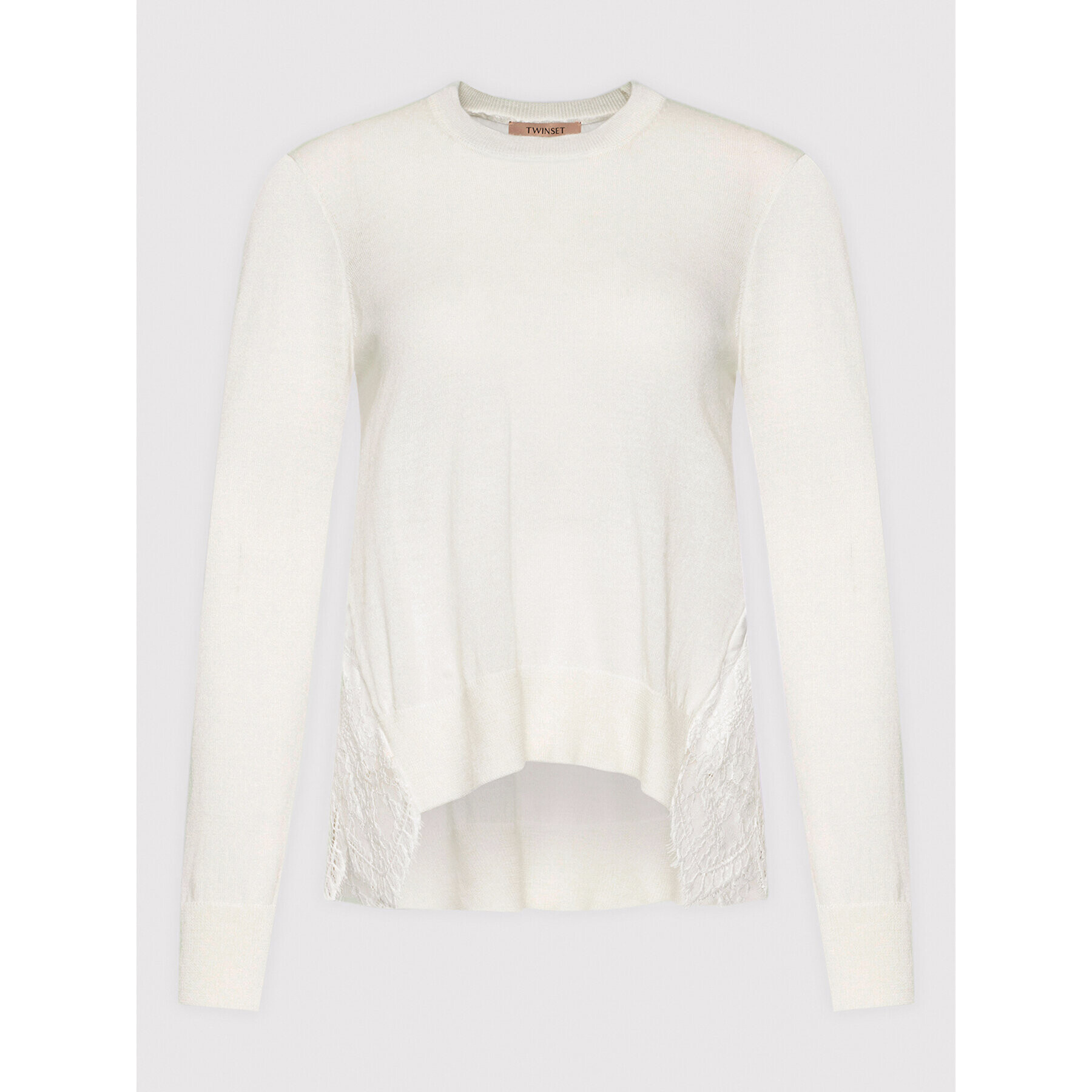 TWINSET Пуловер 212TP3280 Бял Regular Fit - Pepit.bg