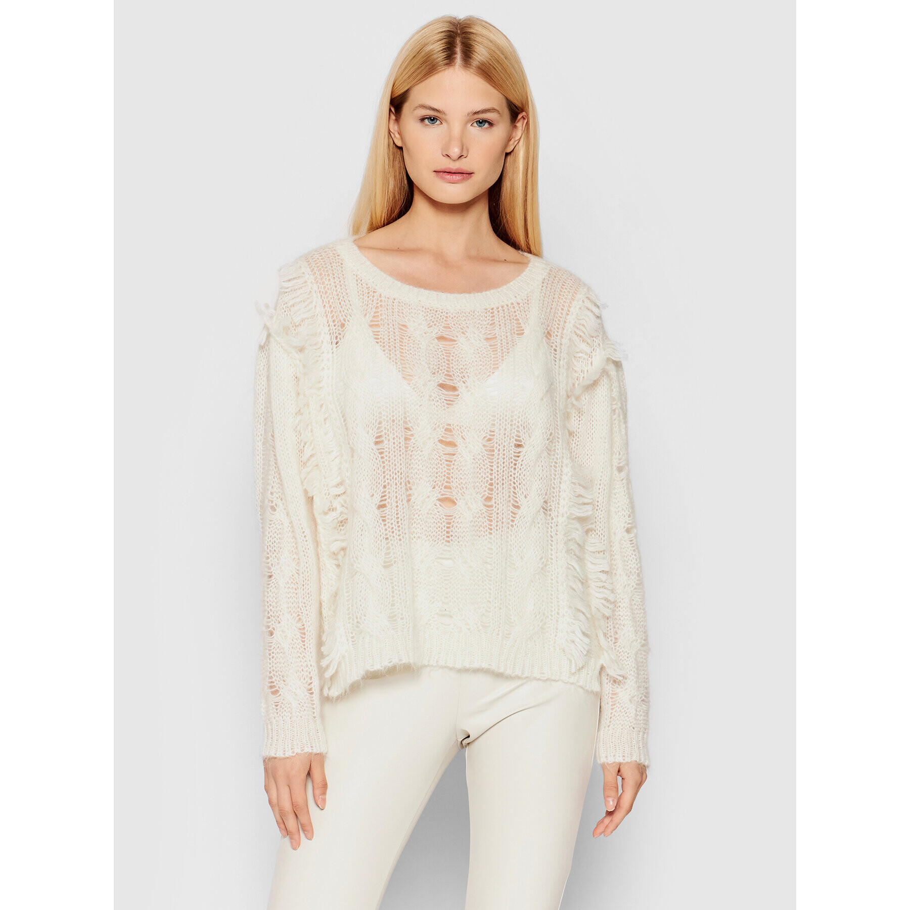 TWINSET Пуловер 212TP3410 Бежов Regular Fit - Pepit.bg