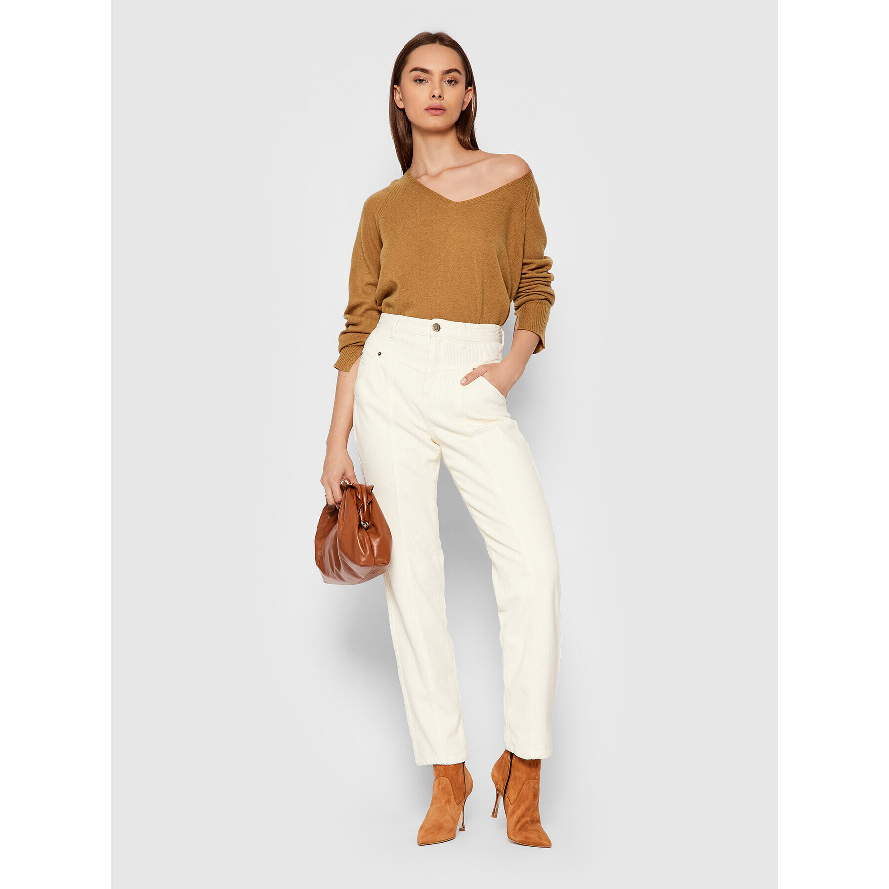 TWINSET Пуловер 212TT3121 Кафяв Loose Fit - Pepit.bg