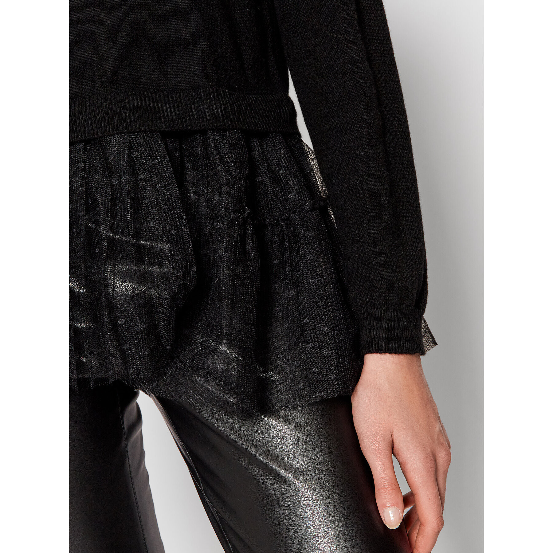 TWINSET Пуловер 212TT3172 Черен Regular Fit - Pepit.bg