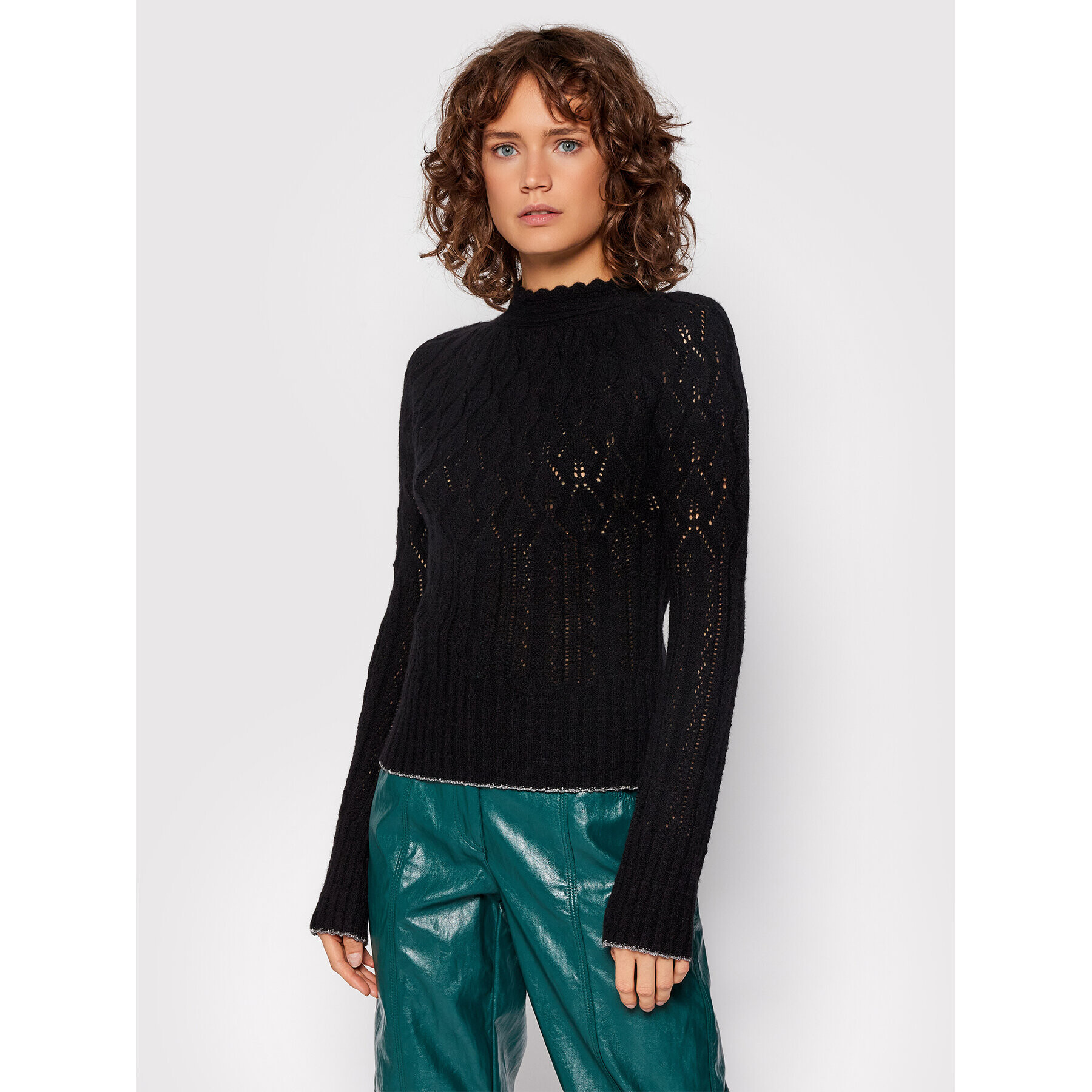 TWINSET Пуловер 212TT3280 Черен Regular Fit - Pepit.bg
