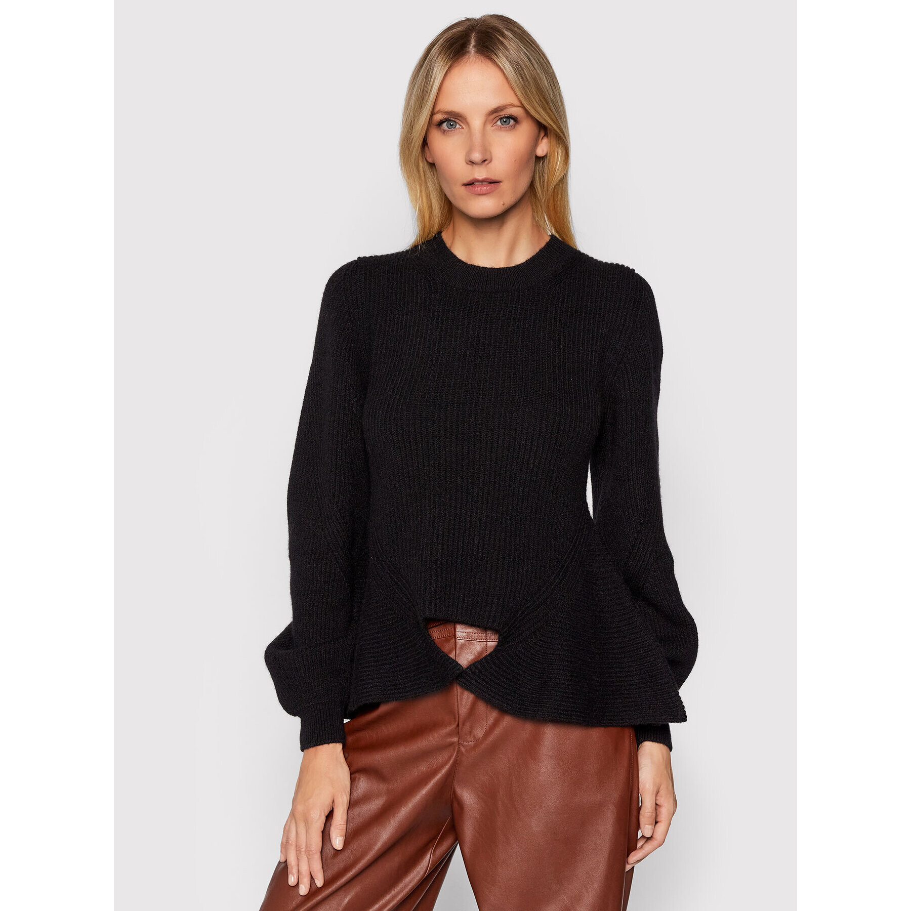 TWINSET Пуловер 212TT3290 Черен Regular Fit - Pepit.bg