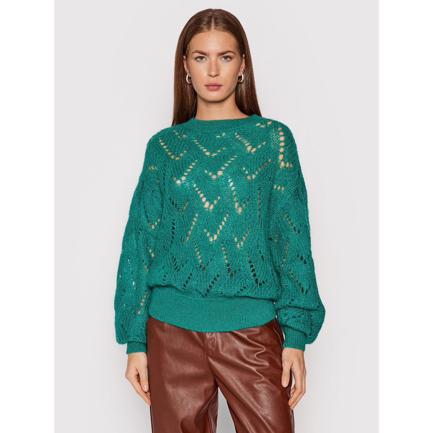 TWINSET Пуловер 212TT3380 Зелен Oversize - Pepit.bg
