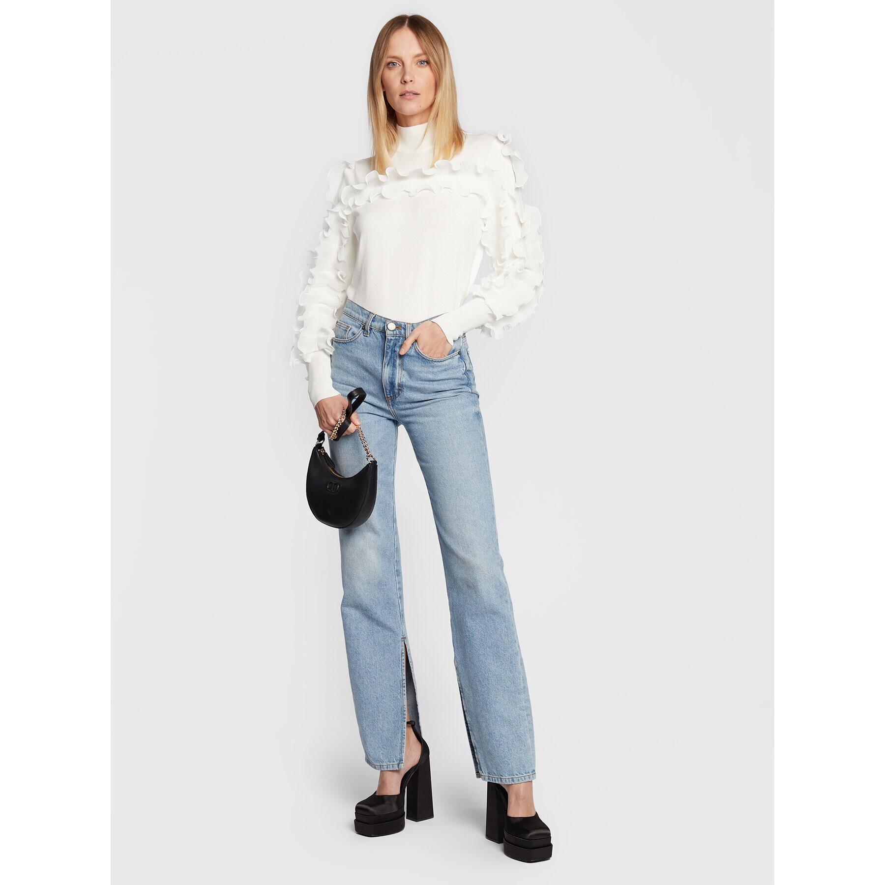 TWINSET Пуловер 222AP3231 Бял Regular Fit - Pepit.bg