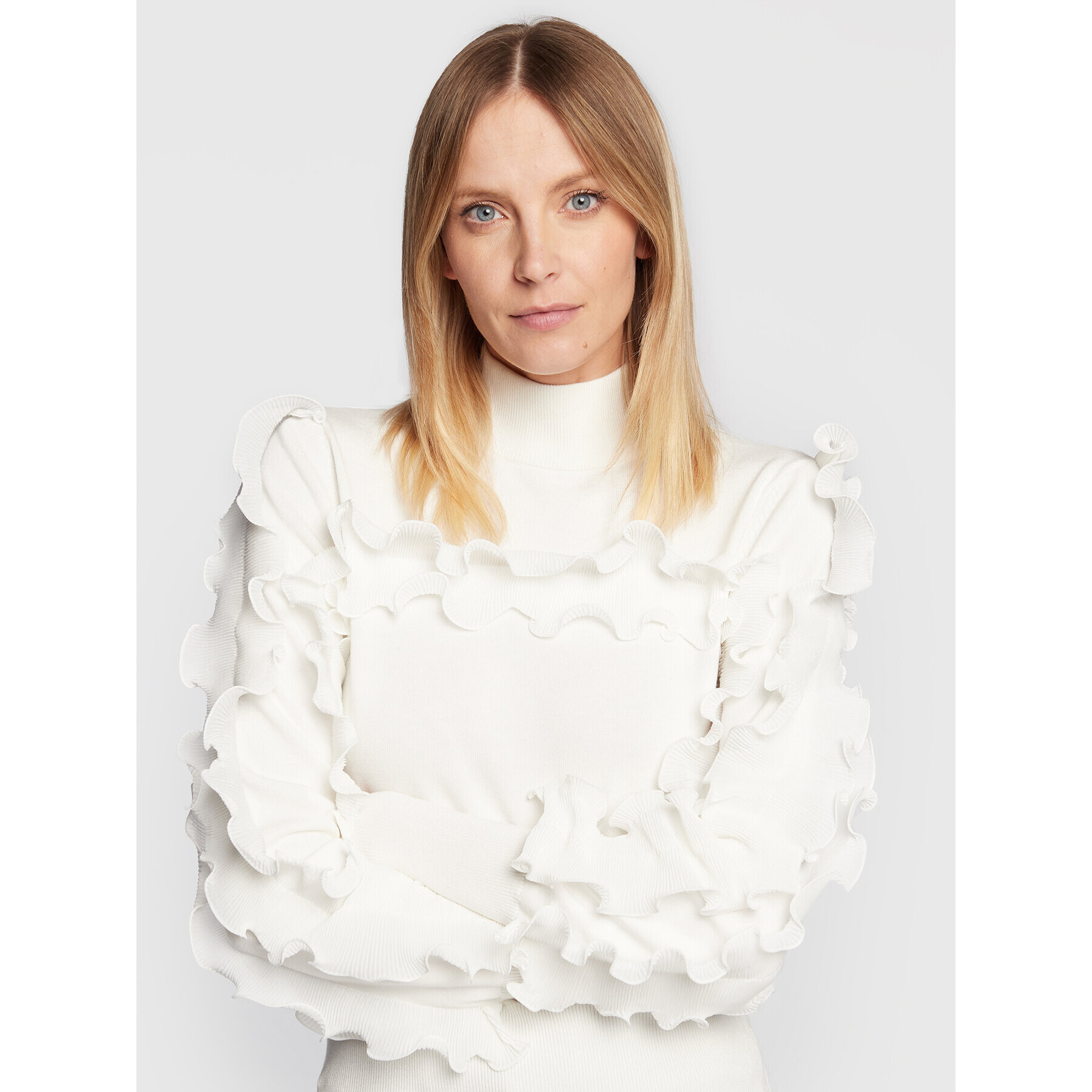 TWINSET Пуловер 222AP3231 Бял Regular Fit - Pepit.bg
