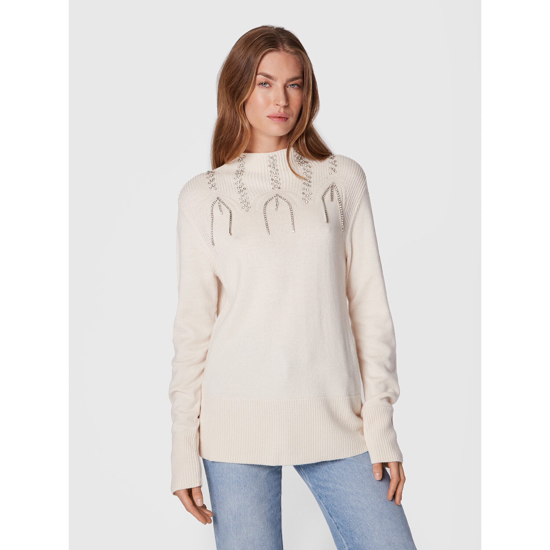 TWINSET Пуловер 222AP3332 Бежов Regular Fit - Pepit.bg