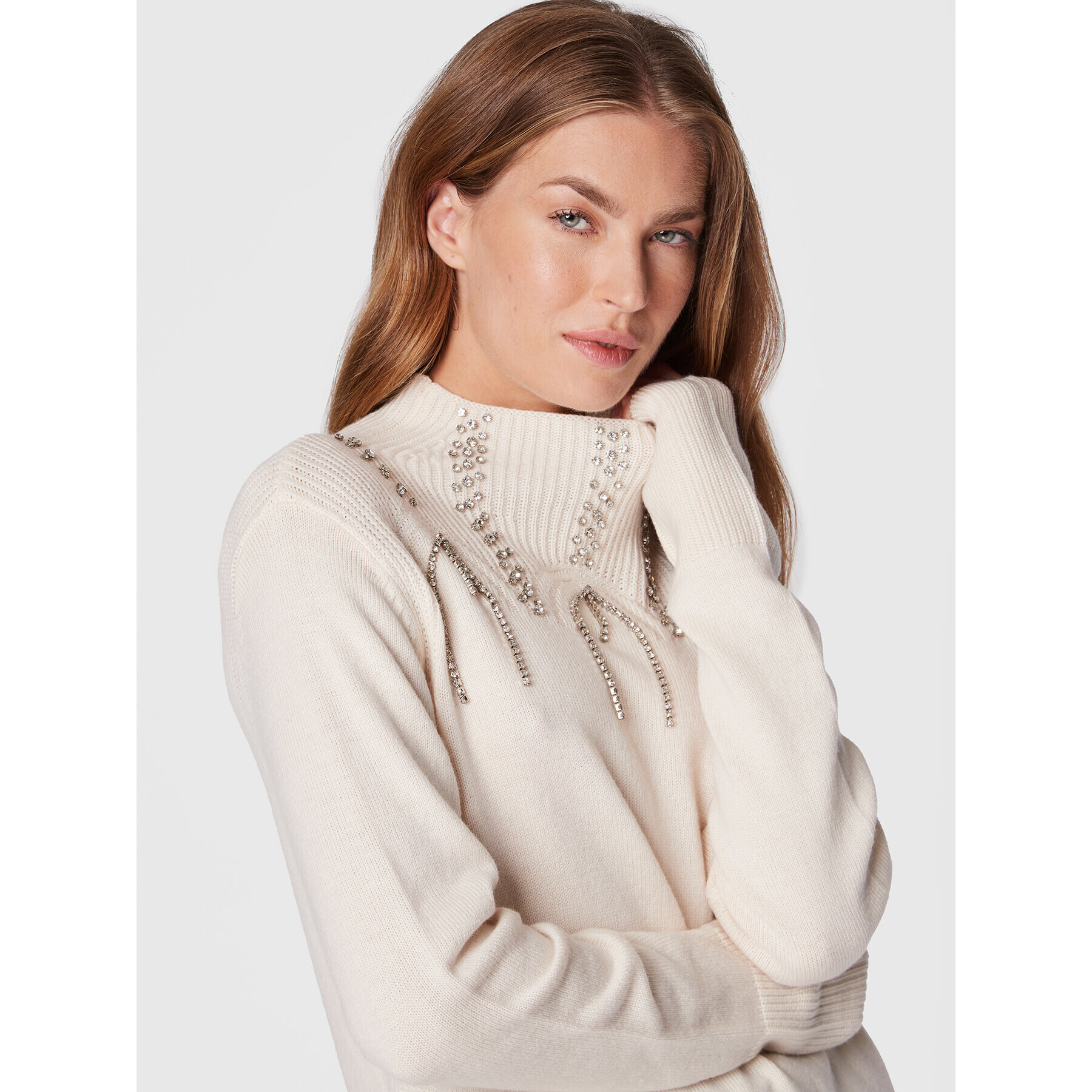 TWINSET Пуловер 222AP3332 Бежов Regular Fit - Pepit.bg