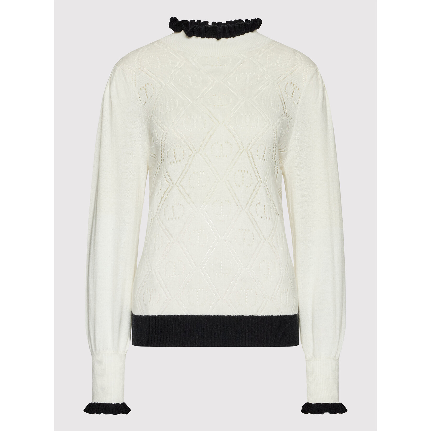 TWINSET Пуловер 222TP3101 Бял Regular Fit - Pepit.bg