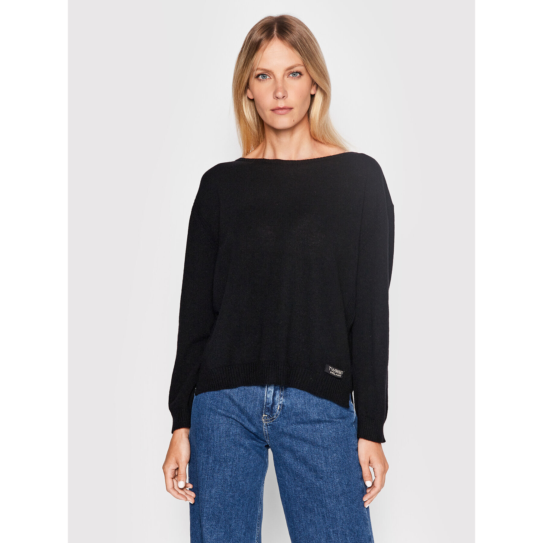 TWINSET Пуловер 222TP3350 Черен Regular Fit - Pepit.bg