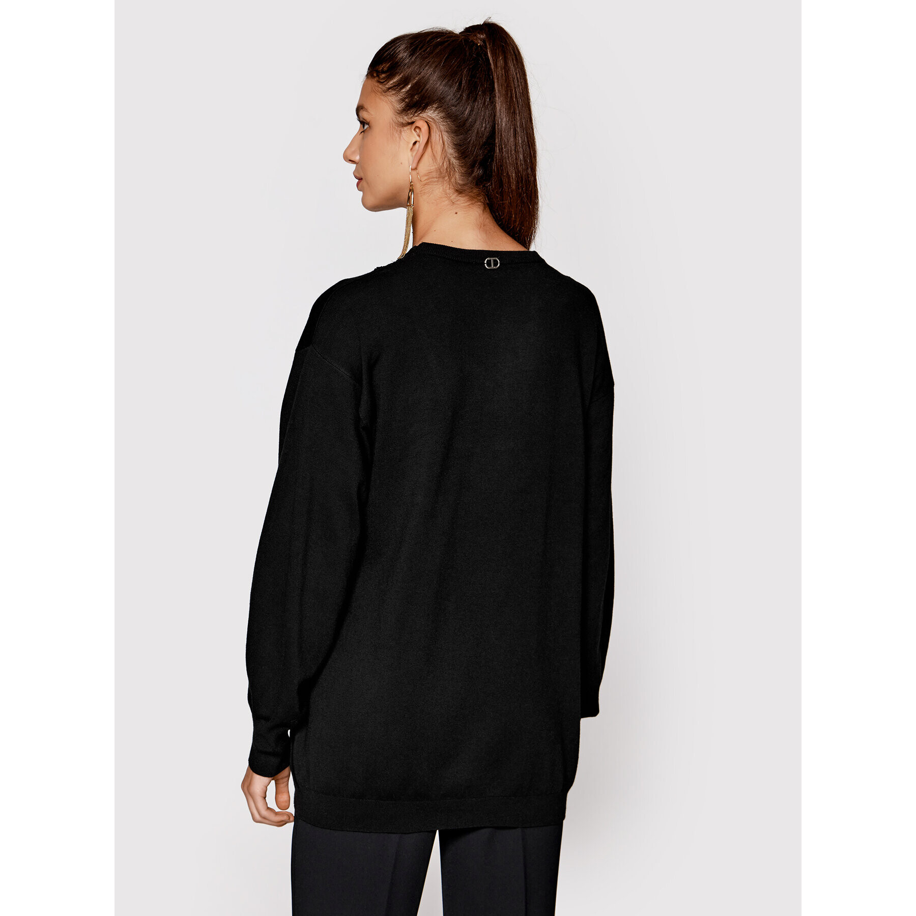 TWINSET Пуловер 222TP3362 Черен Regular Fit - Pepit.bg