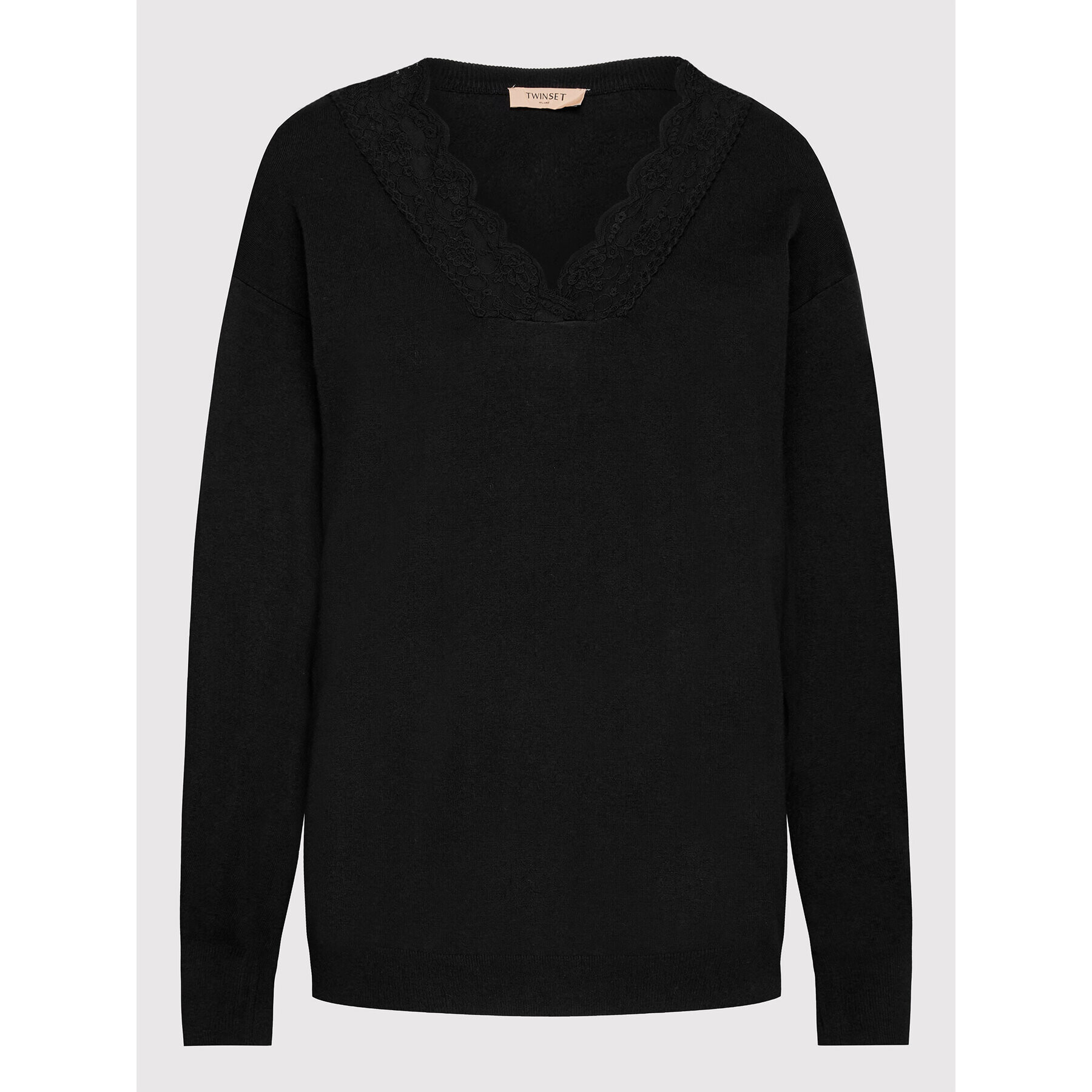 TWINSET Пуловер 222TP3362 Черен Regular Fit - Pepit.bg