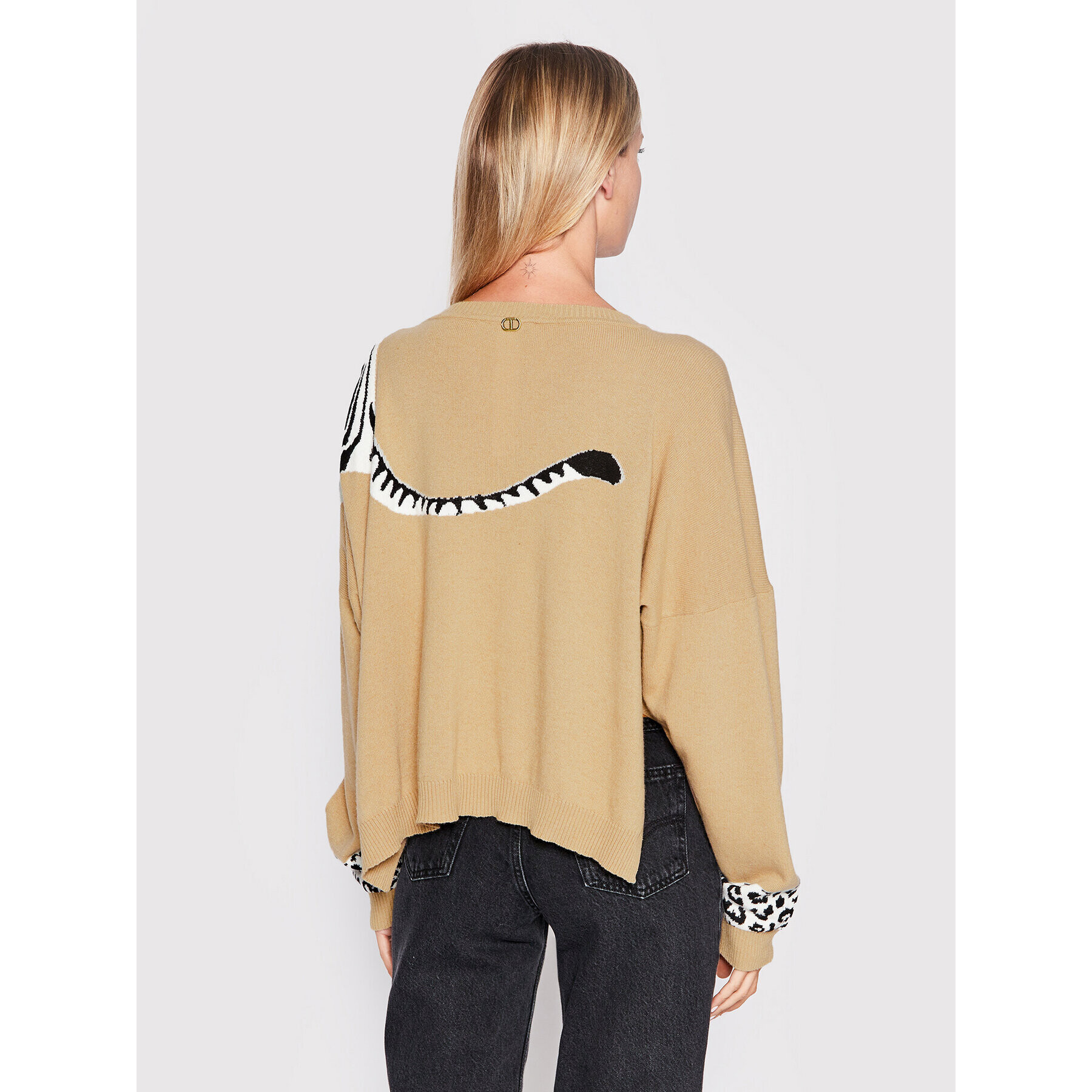 TWINSET Пуловер 222TP3570 Кафяв Regular Fit - Pepit.bg