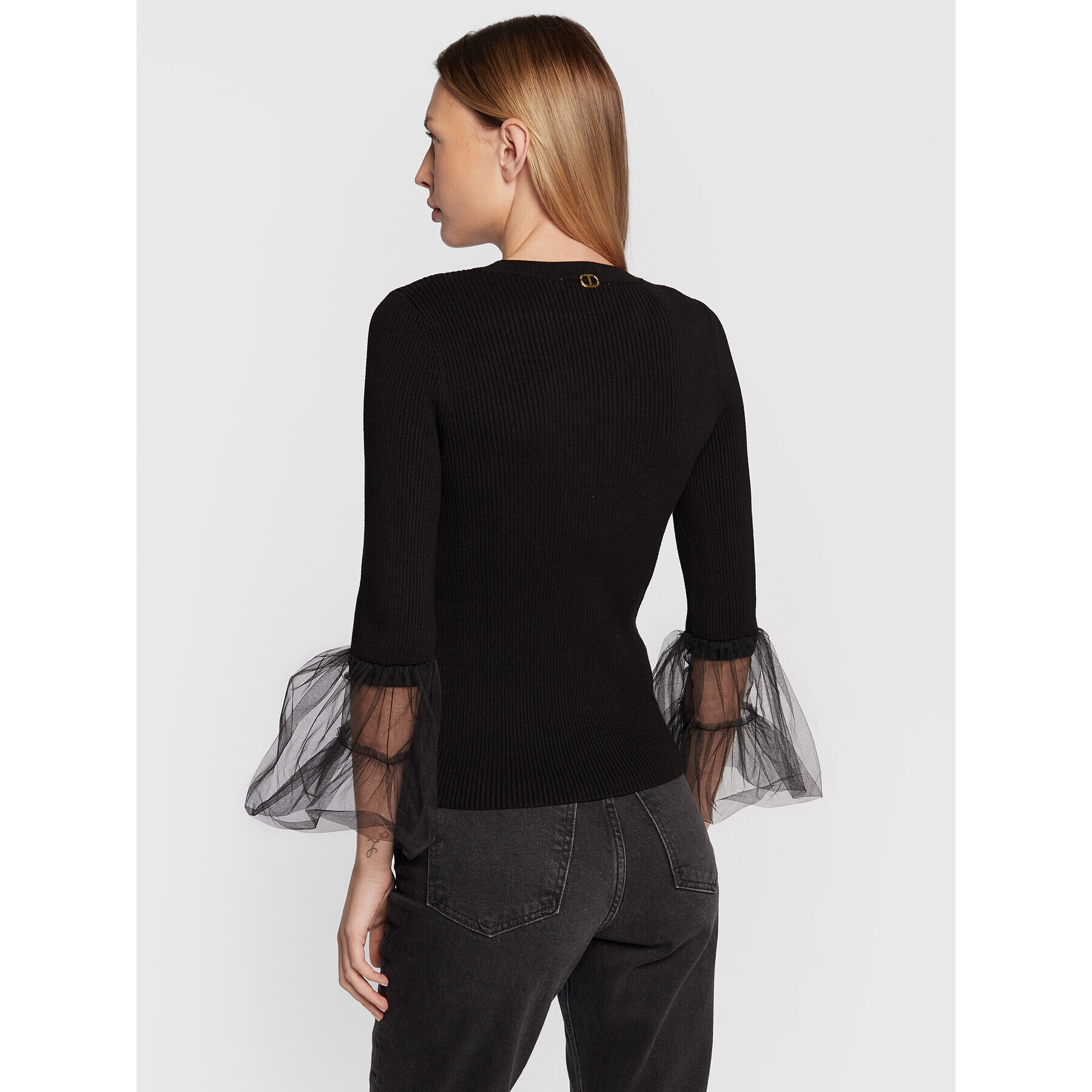 TWINSET Пуловер 222TT3101 Черен Slim Fit - Pepit.bg