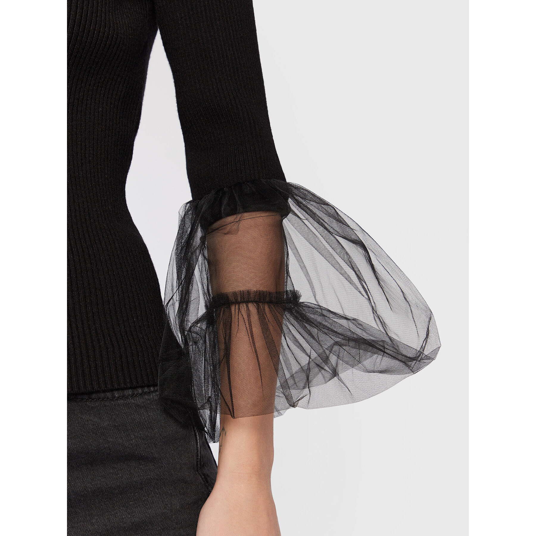 TWINSET Пуловер 222TT3101 Черен Slim Fit - Pepit.bg