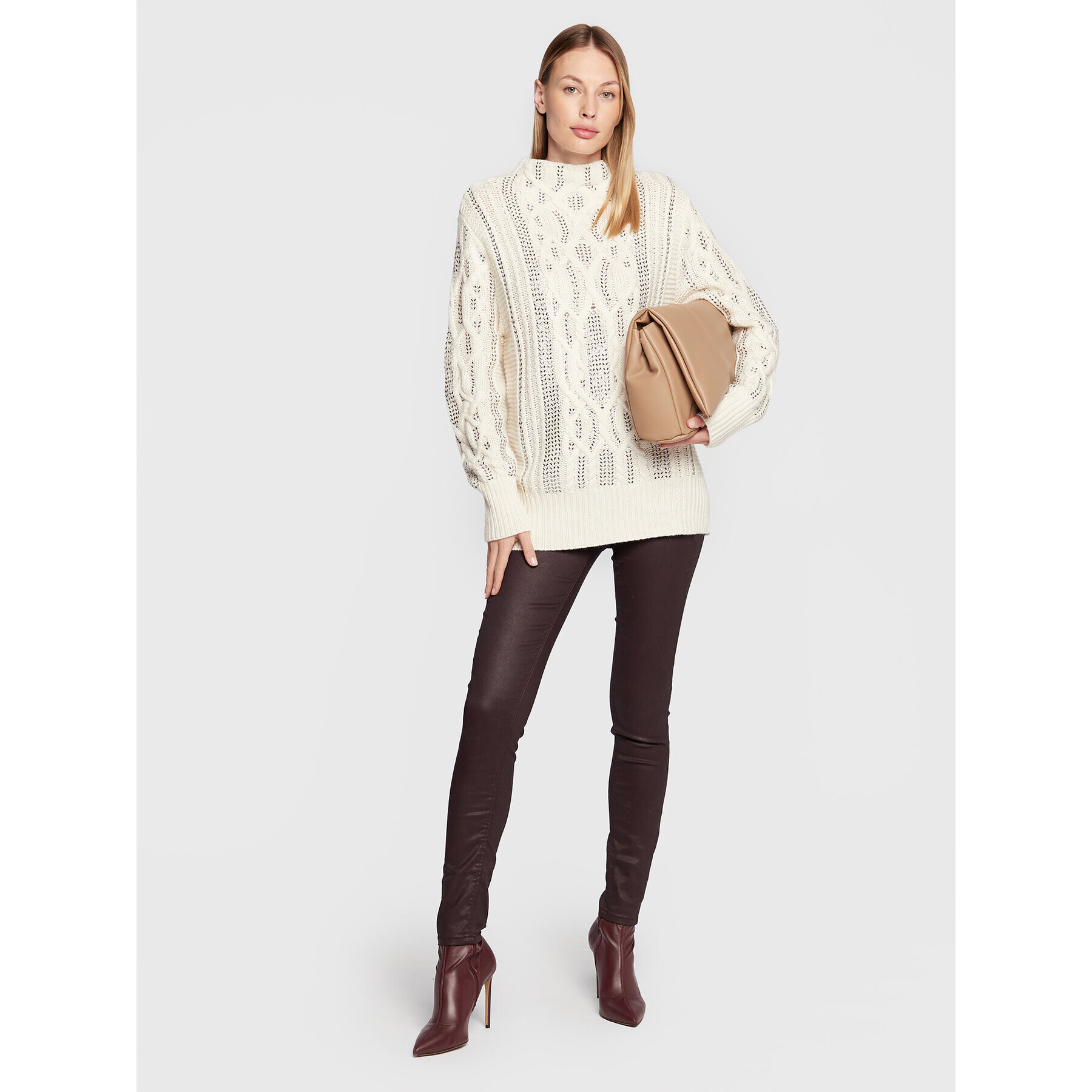 TWINSET Пуловер 222TT313 Екрю Regular Fit - Pepit.bg