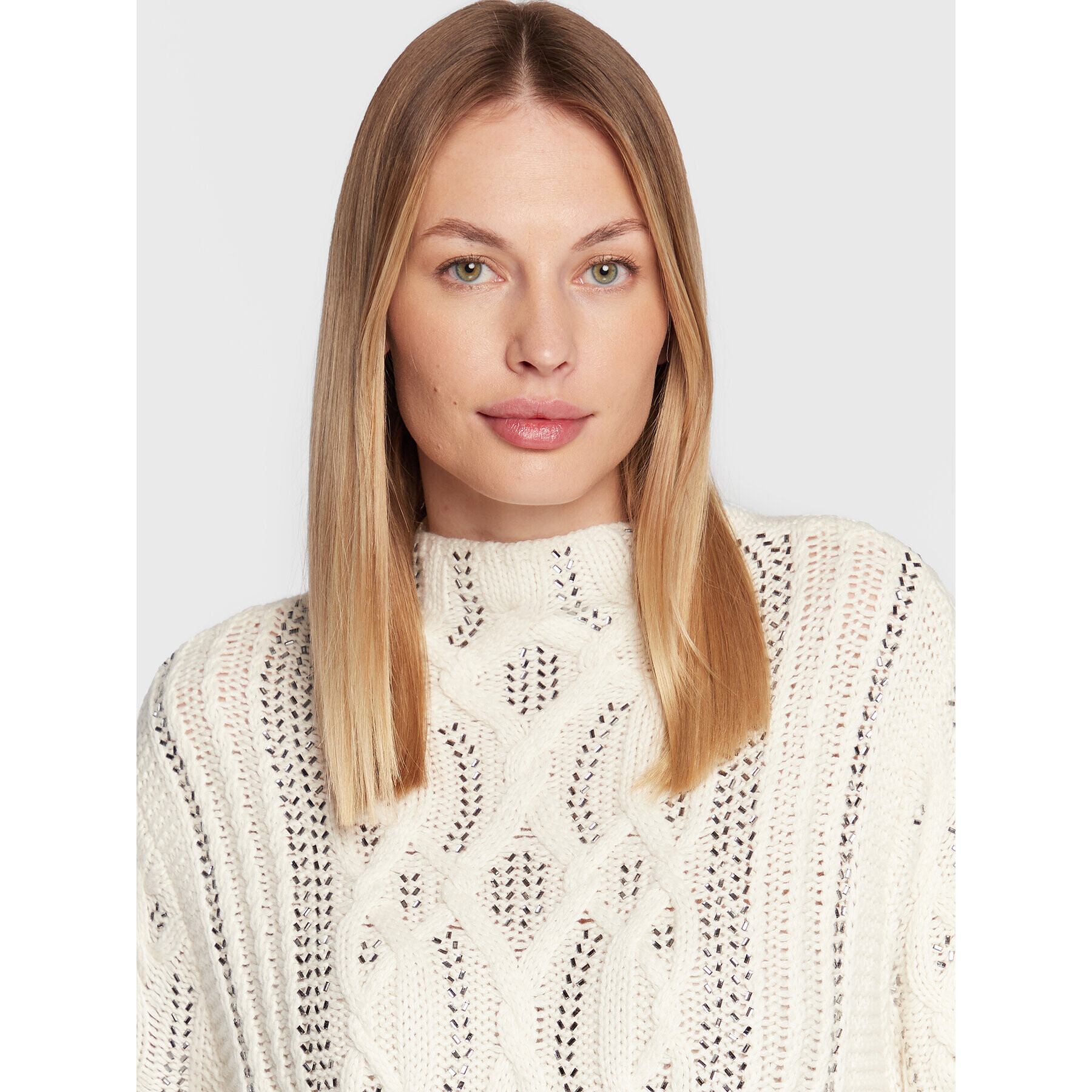 TWINSET Пуловер 222TT313 Екрю Regular Fit - Pepit.bg