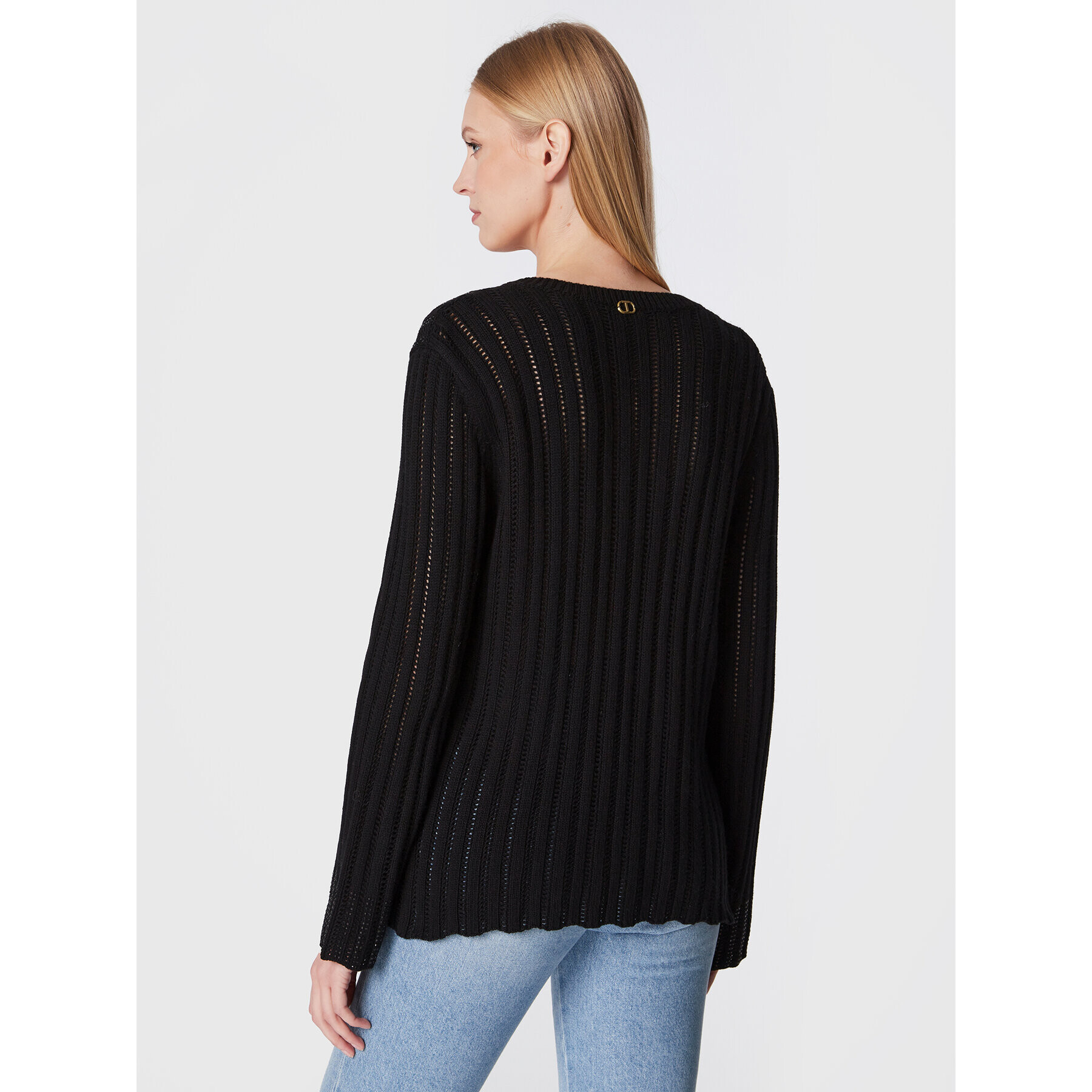 TWINSET Пуловер 222TT3130 Черен Regular Fit - Pepit.bg