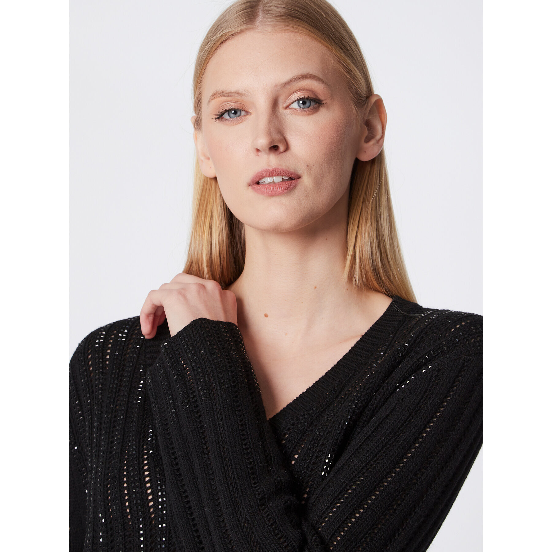TWINSET Пуловер 222TT3130 Черен Regular Fit - Pepit.bg