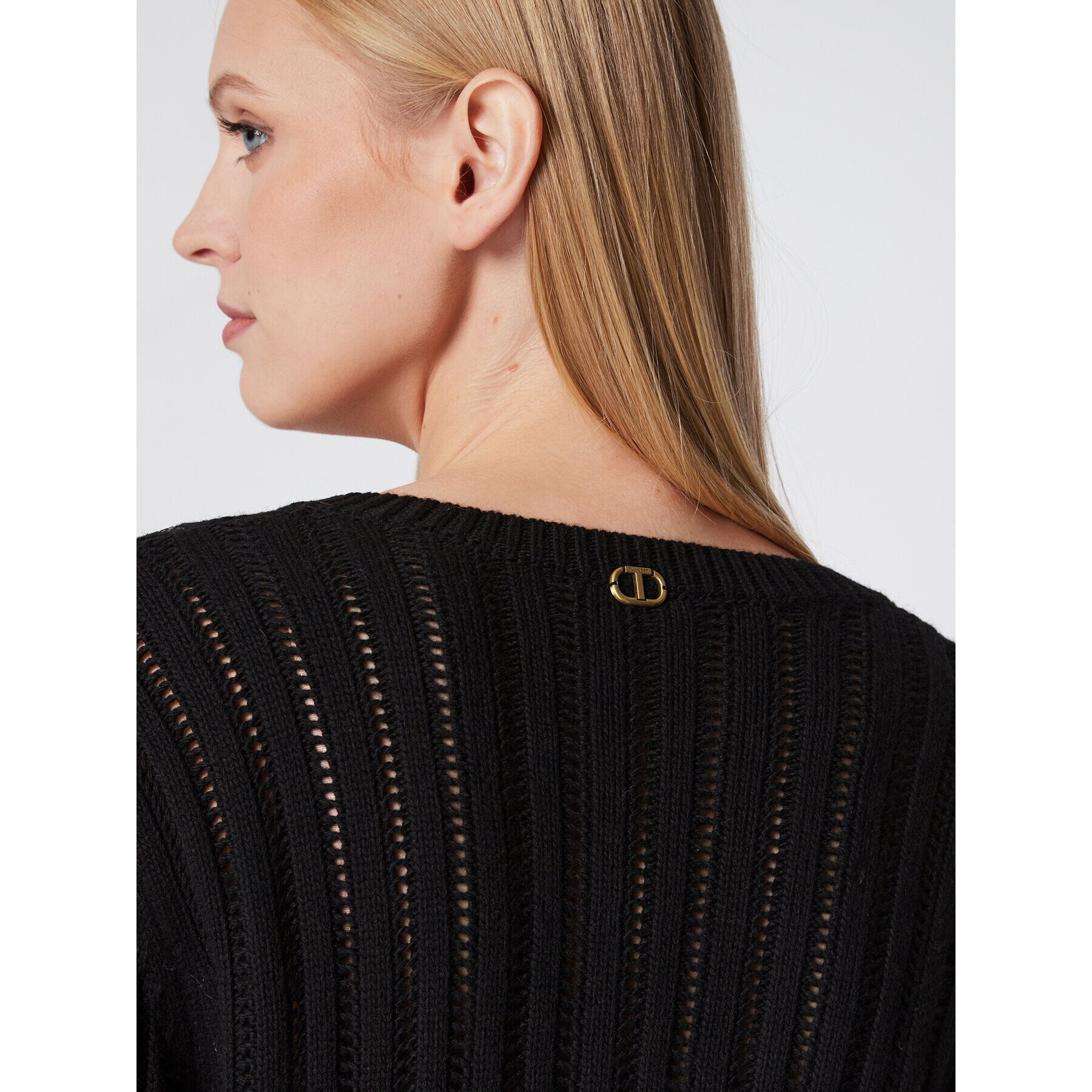 TWINSET Пуловер 222TT3130 Черен Regular Fit - Pepit.bg