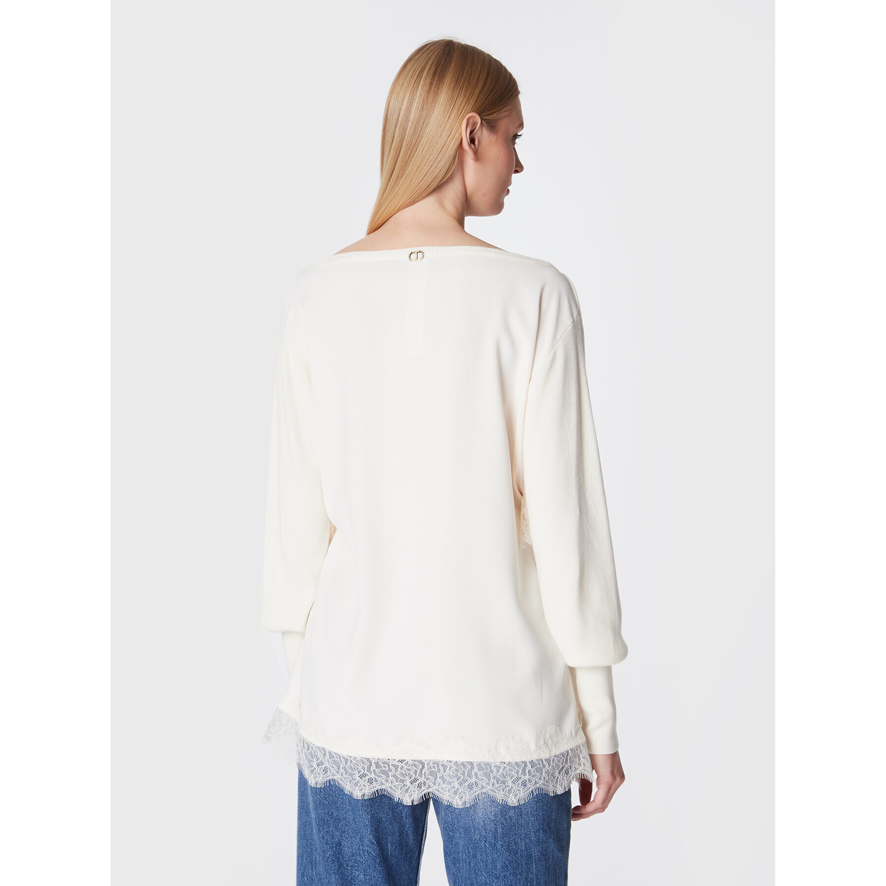 TWINSET Пуловер 222TT3282 Екрю Relaxed Fit - Pepit.bg