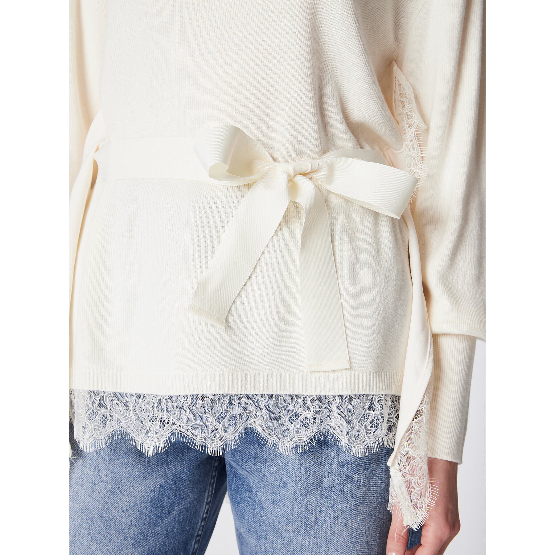 TWINSET Пуловер 222TT3282 Екрю Relaxed Fit - Pepit.bg