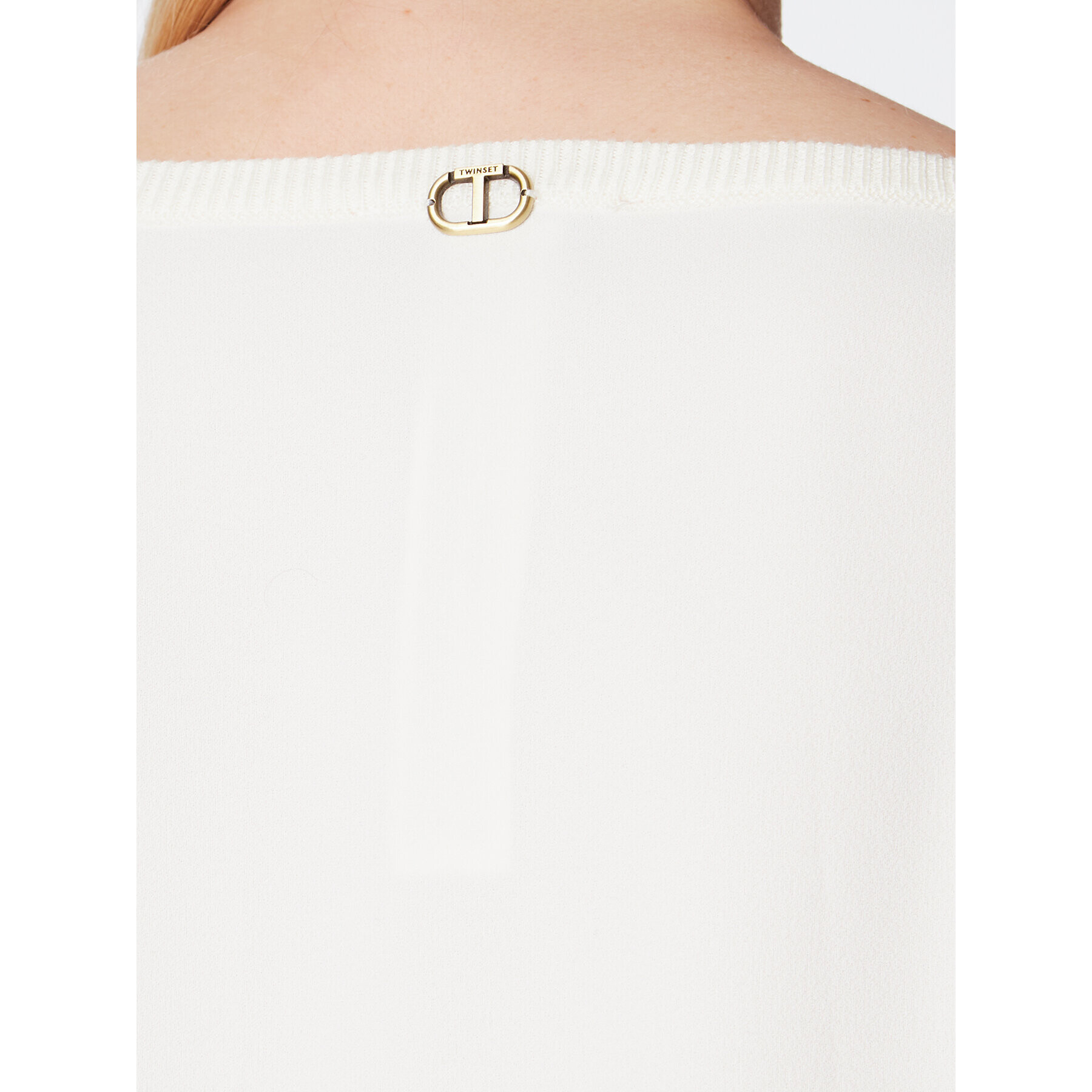 TWINSET Пуловер 222TT3282 Екрю Relaxed Fit - Pepit.bg