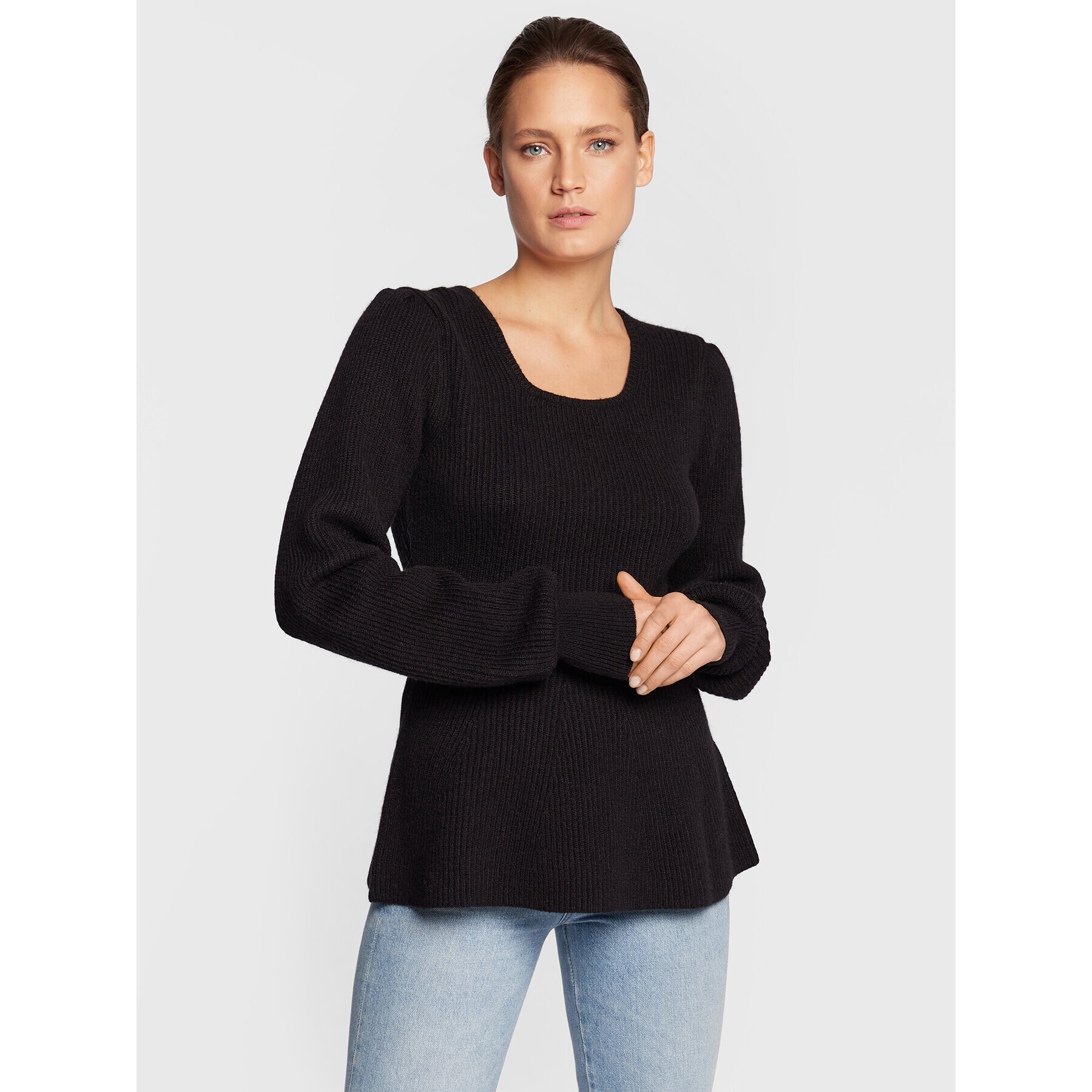 TWINSET Пуловер 222TT3331 Черен Slim Fit - Pepit.bg