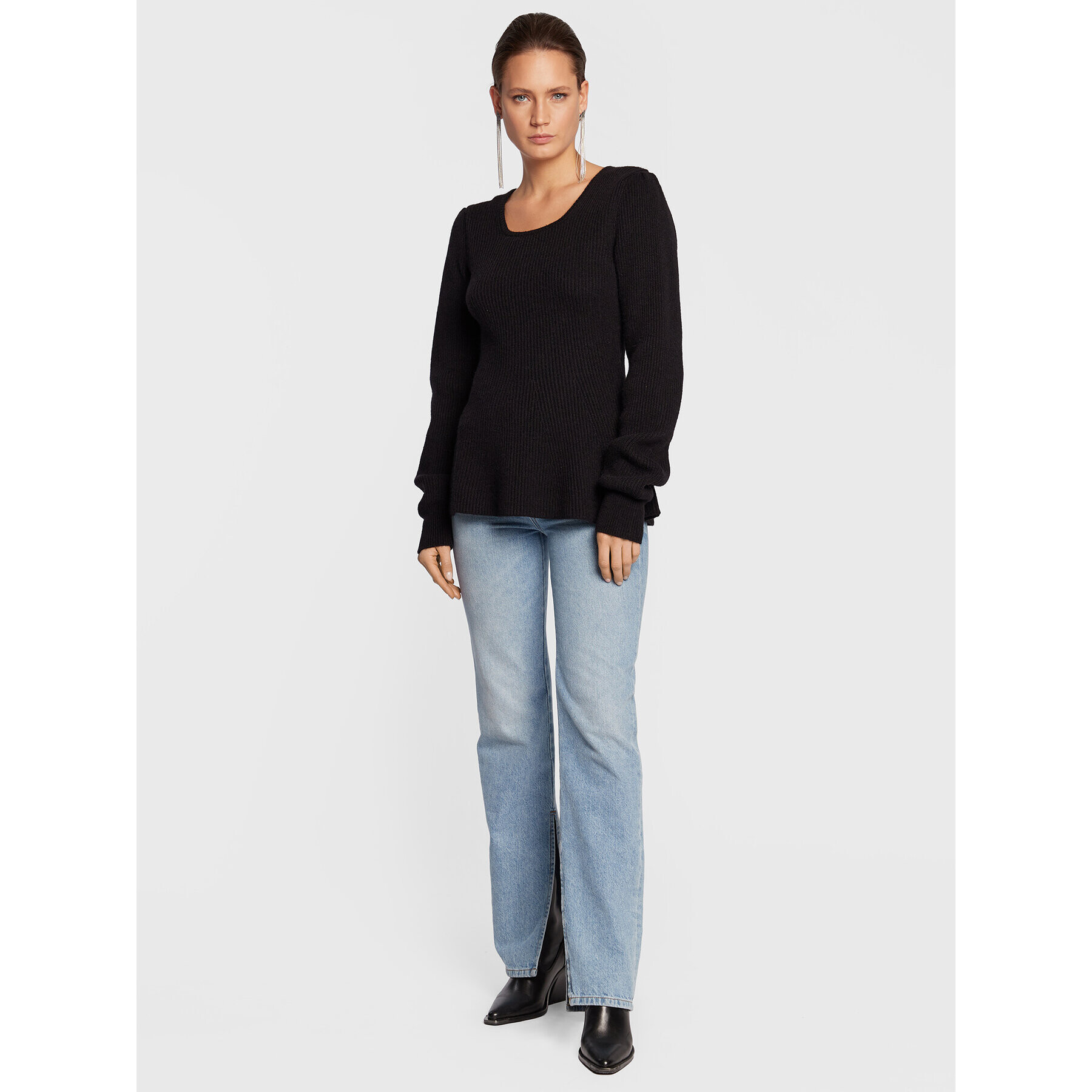 TWINSET Пуловер 222TT3331 Черен Slim Fit - Pepit.bg