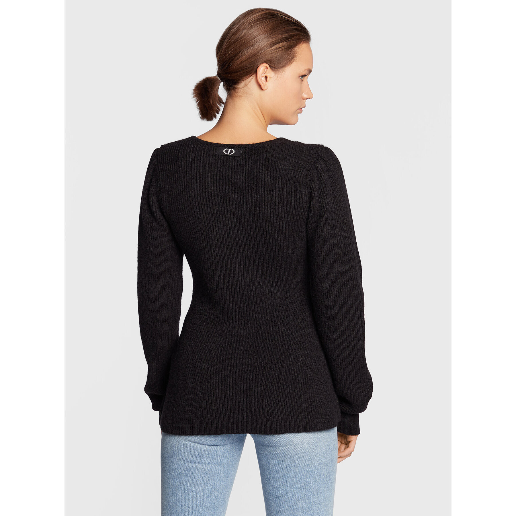 TWINSET Пуловер 222TT3331 Черен Slim Fit - Pepit.bg