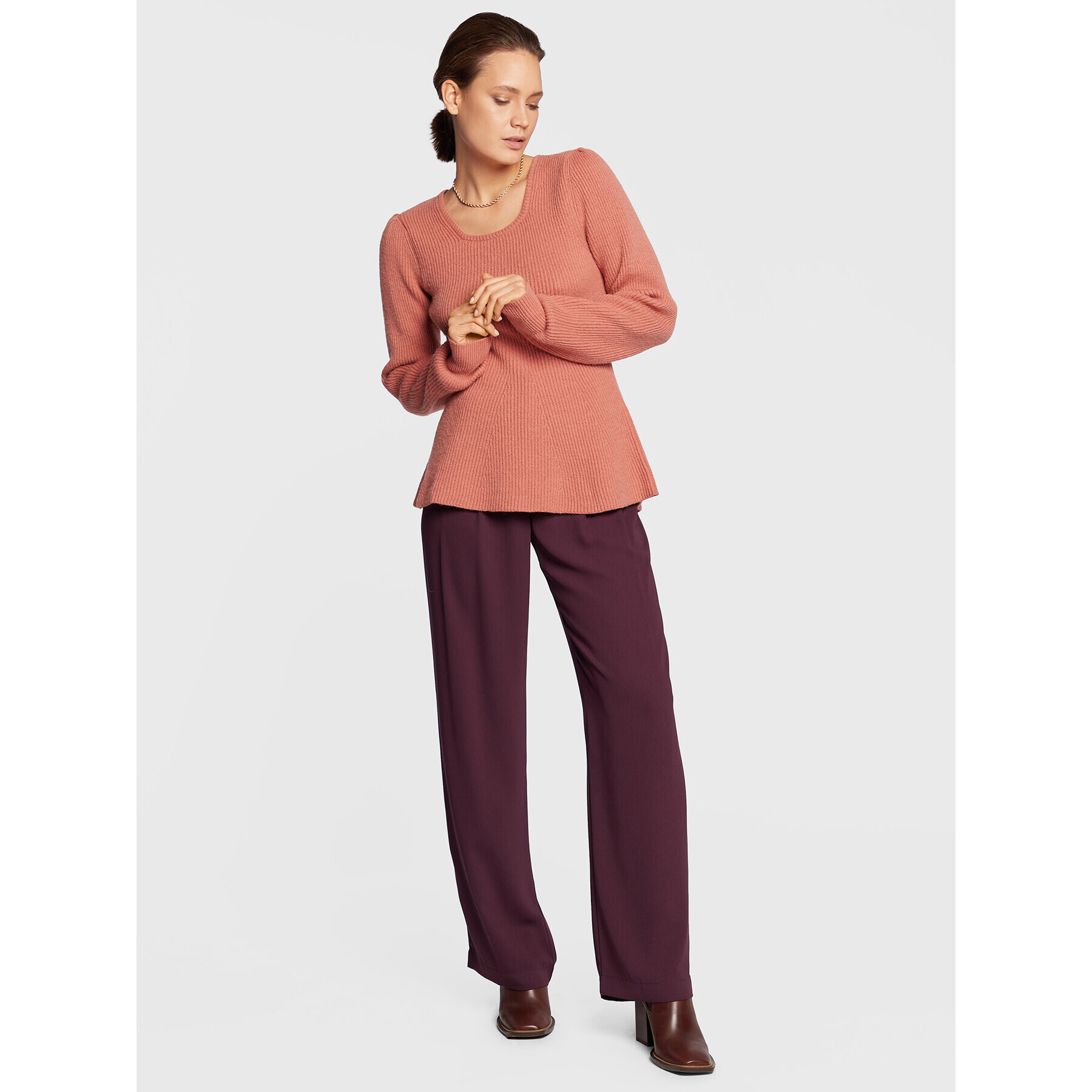 TWINSET Пуловер 222TT3331 Розов Slim Fit - Pepit.bg