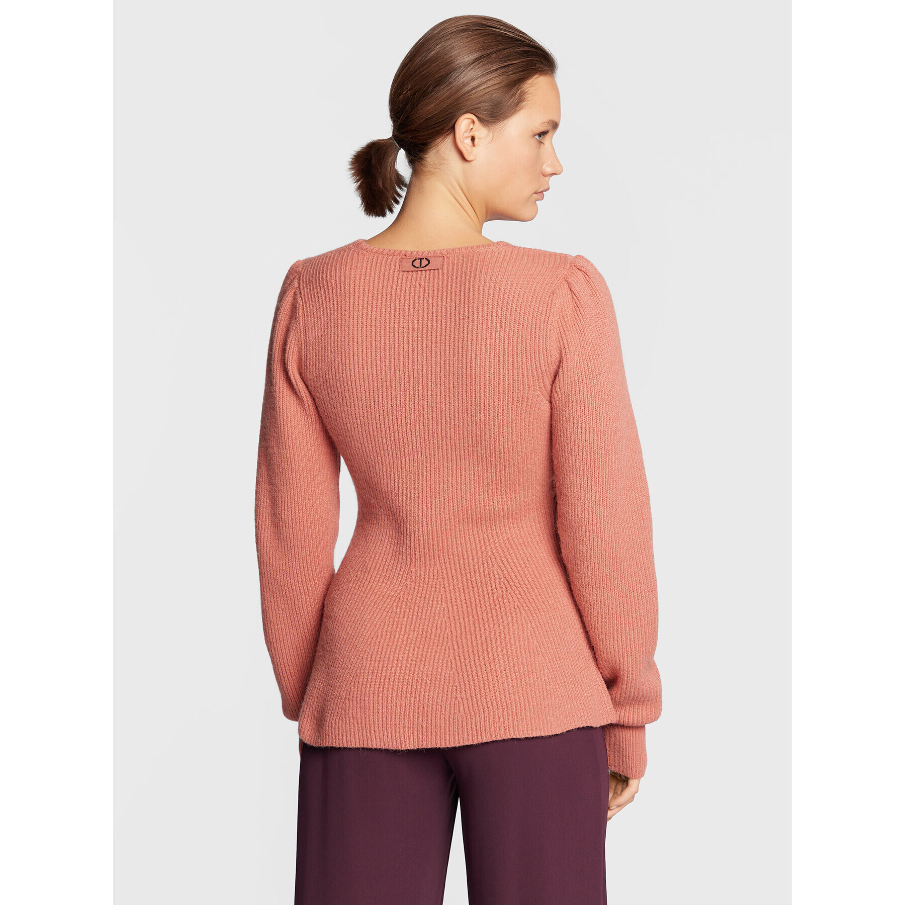 TWINSET Пуловер 222TT3331 Розов Slim Fit - Pepit.bg