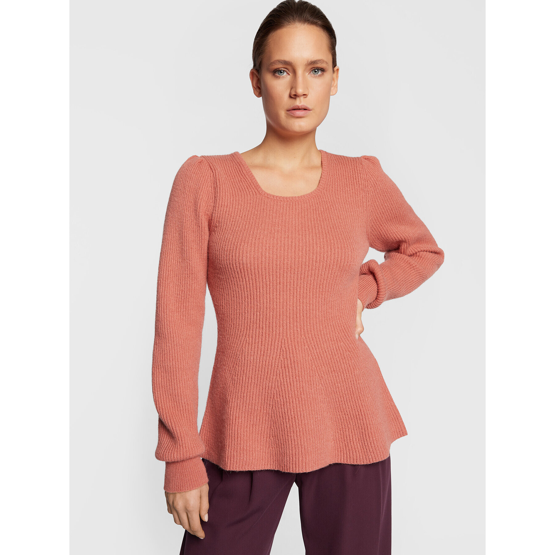 TWINSET Пуловер 222TT3331 Розов Slim Fit - Pepit.bg