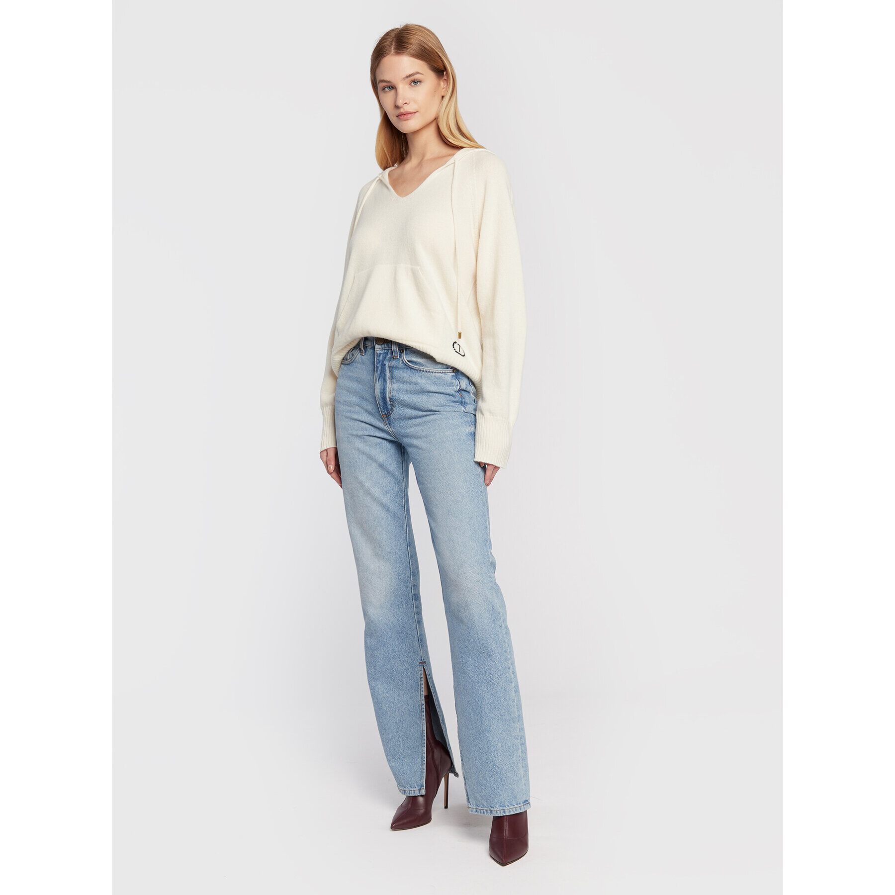 TWINSET Пуловер 222TT3355 Екрю Relaxed Fit - Pepit.bg