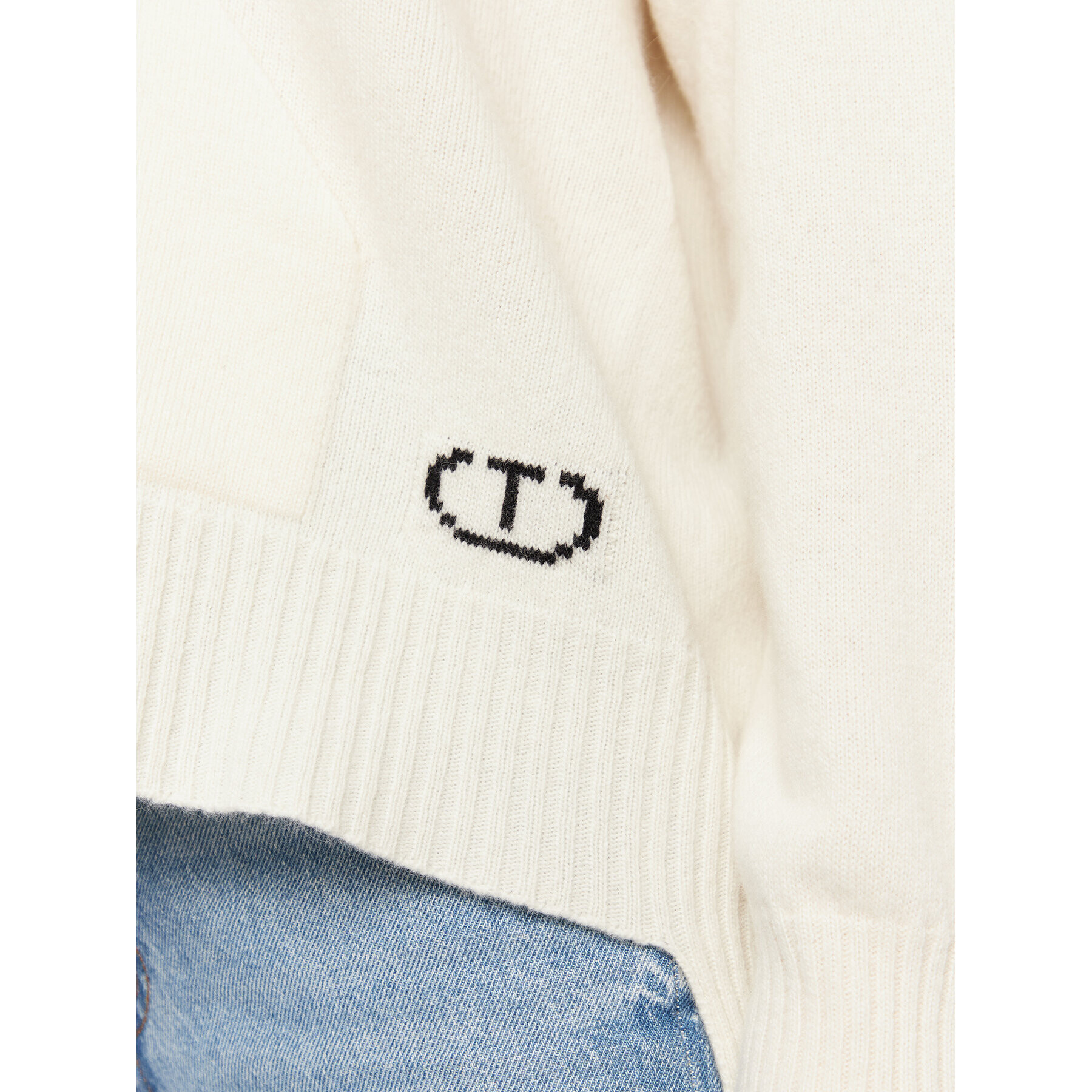 TWINSET Пуловер 222TT3355 Екрю Relaxed Fit - Pepit.bg