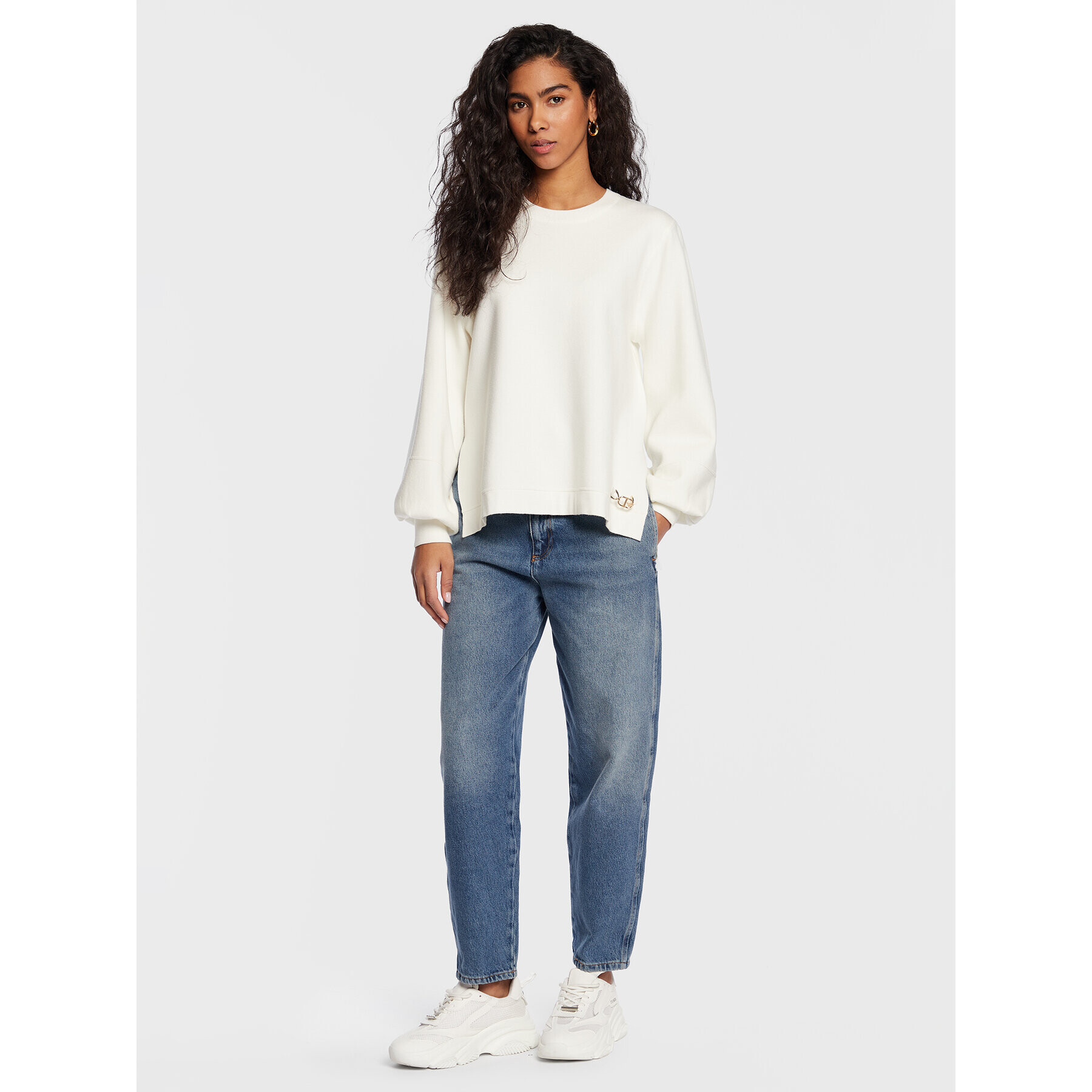 TWINSET Пуловер 231TP3103 Екрю Relaxed Fit - Pepit.bg