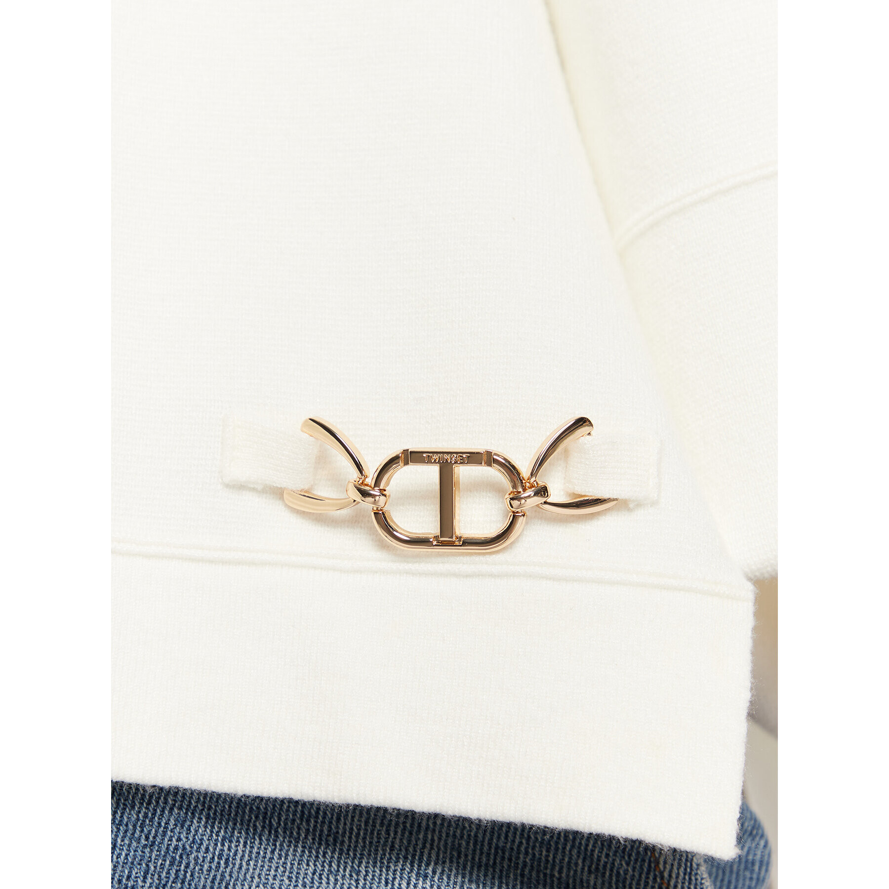 TWINSET Пуловер 231TP3103 Екрю Relaxed Fit - Pepit.bg