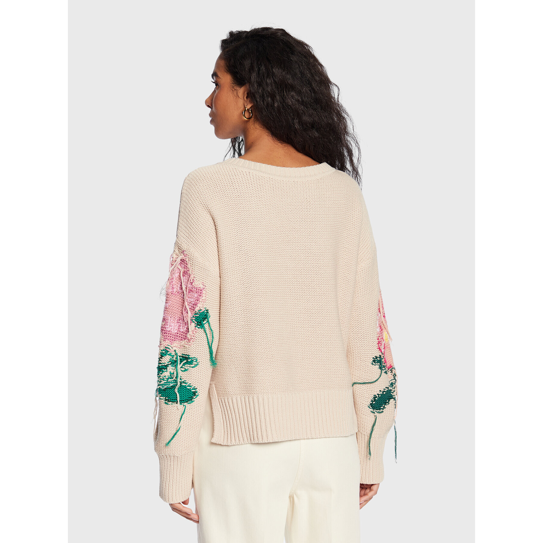 TWINSET Пуловер 231TP3461 Бежов Relaxed Fit - Pepit.bg